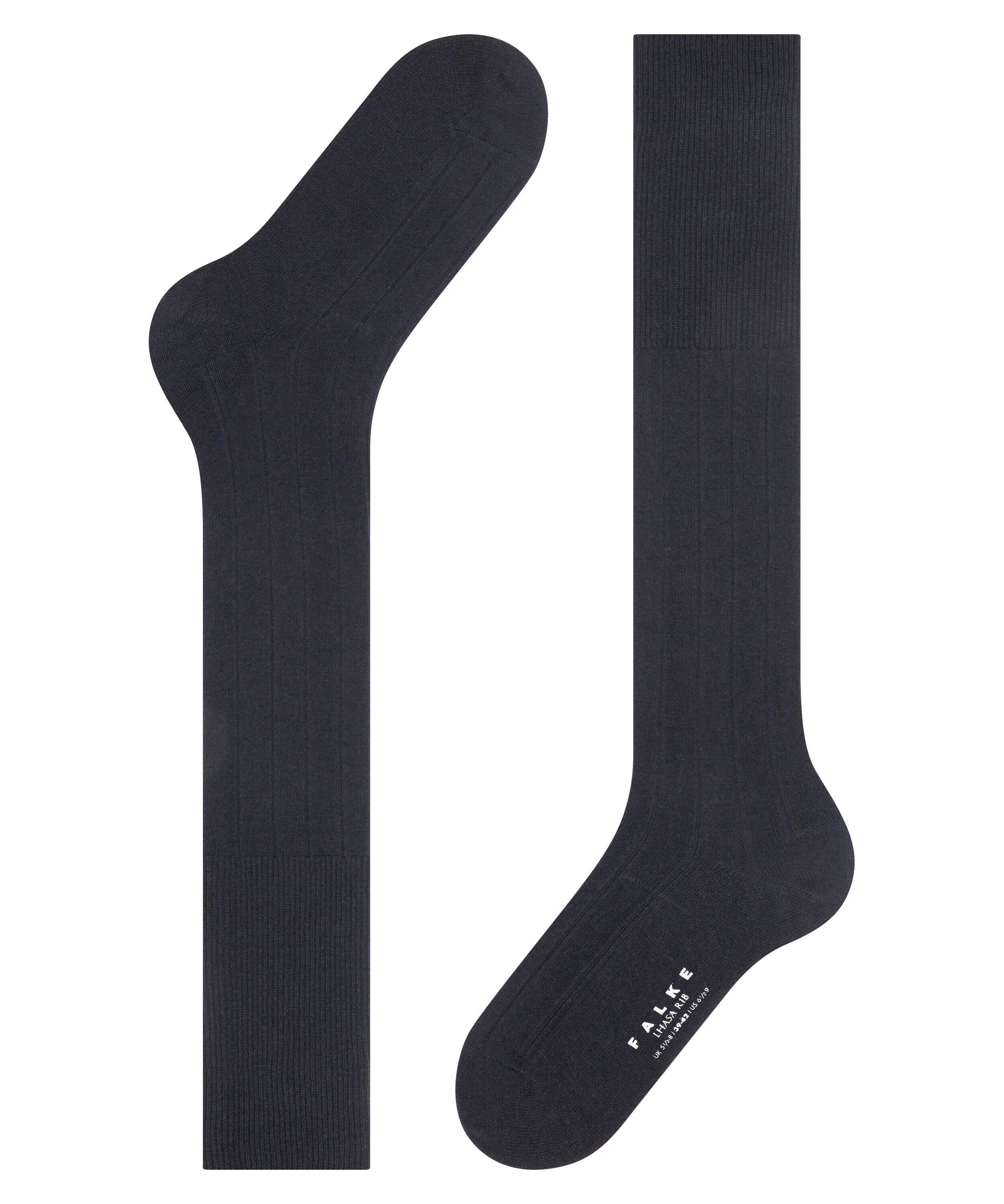FALKE Lhasa Rib heren kniekousen, donkerblauw (dark navy)