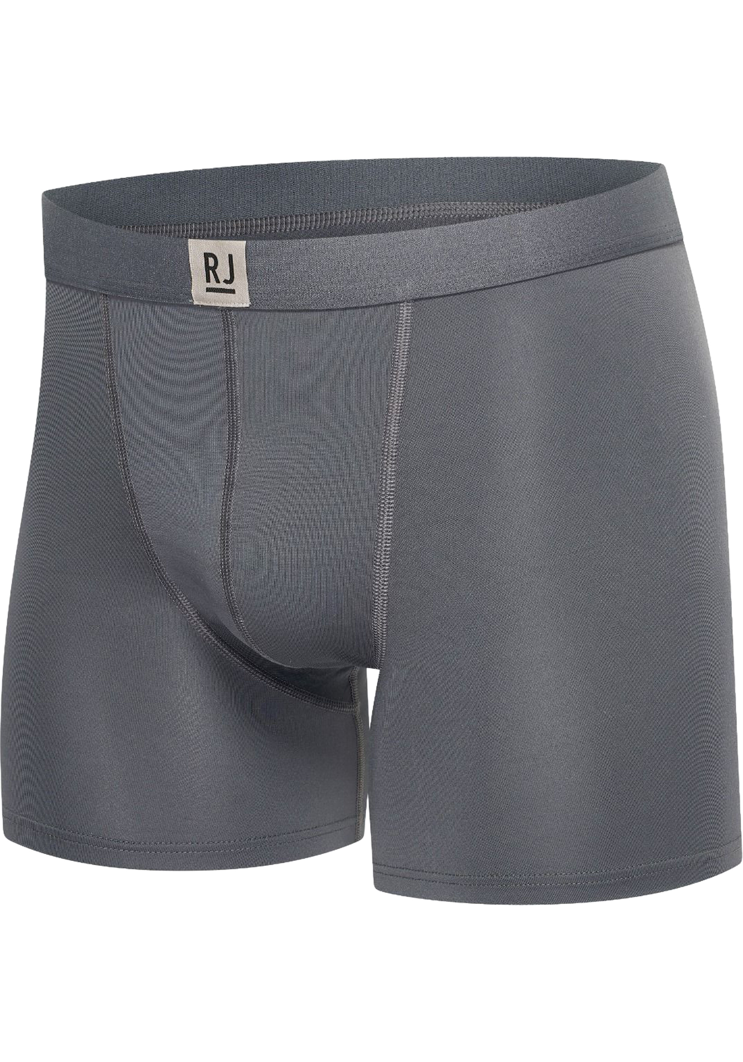 RJ Bodywear Pure Color boxershort (1-pack), heren boxer lang, microfiber, grijs
