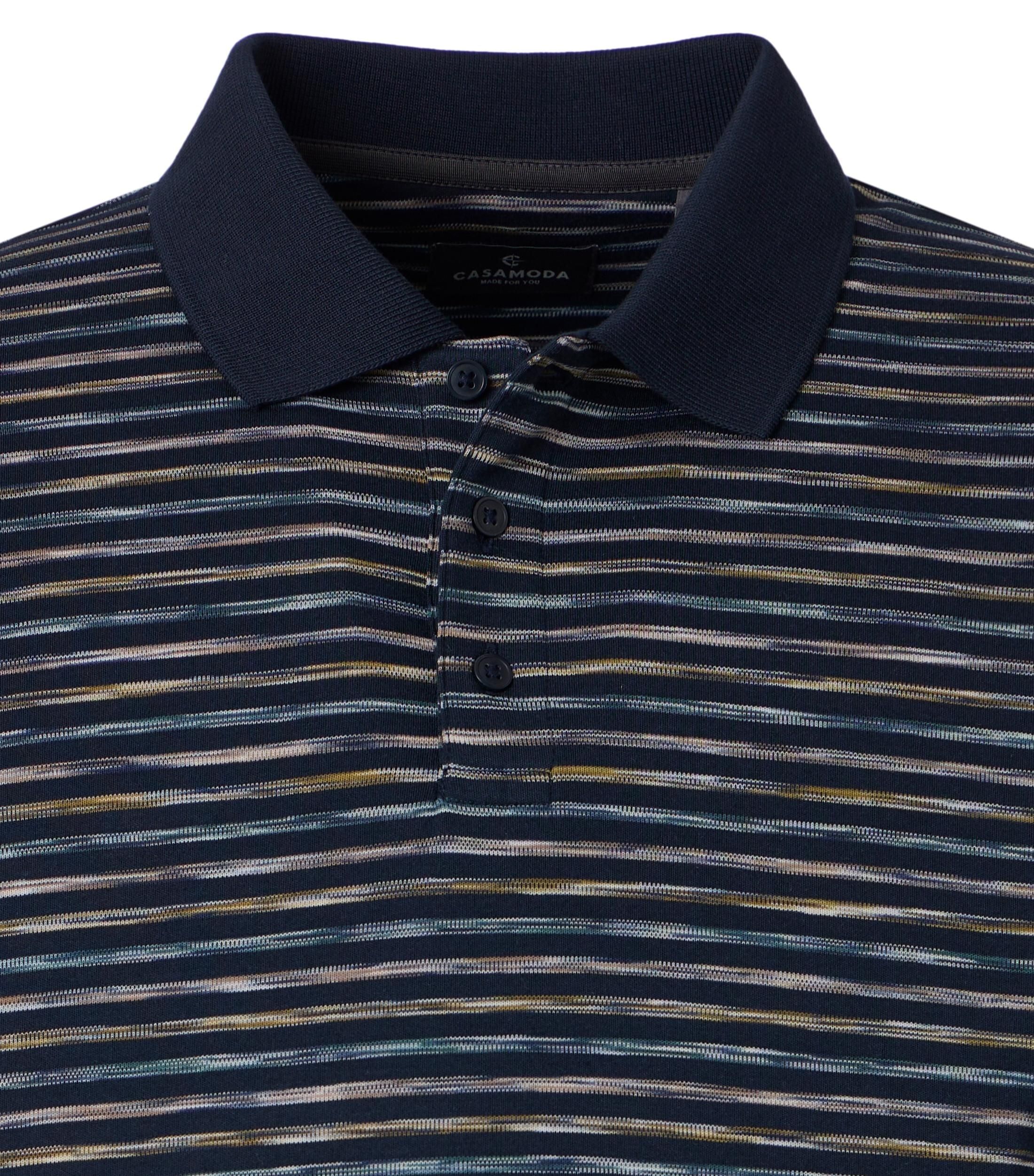 CASA MODA comfort fit heren polo, blauw dessin