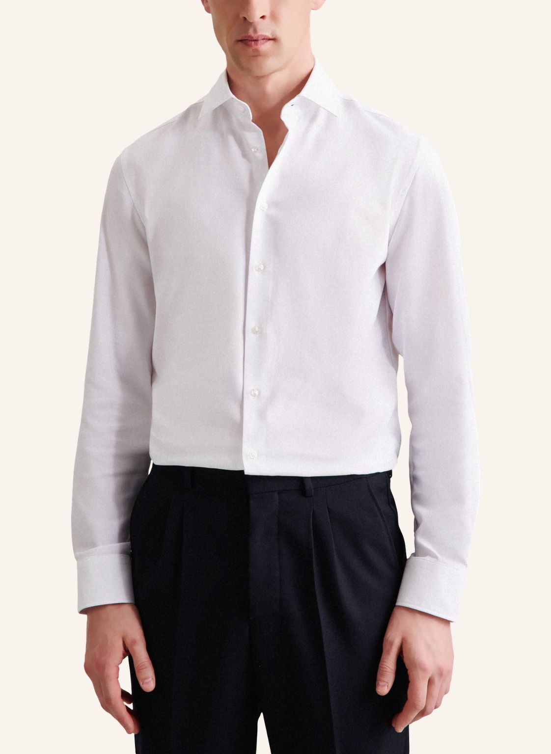 Seidensticker slim fit overhemd, popeline, wit