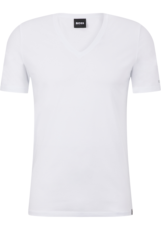 HUGO BOSS Motion stretch T-shirt slim fit (1-pack), heren T-shirt V-hals, wit HUGO BOSS Motion stretch T-shirt slim fit (1-pack), heren T-shirt V-hals, wit