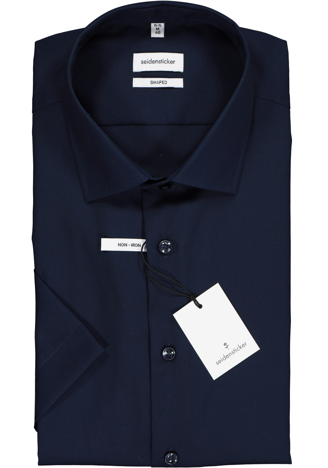 2-4048872005149_seidensticker-overhemd_HR Seidensticker shaped fit overhemd, korte mouw, donkerblauw