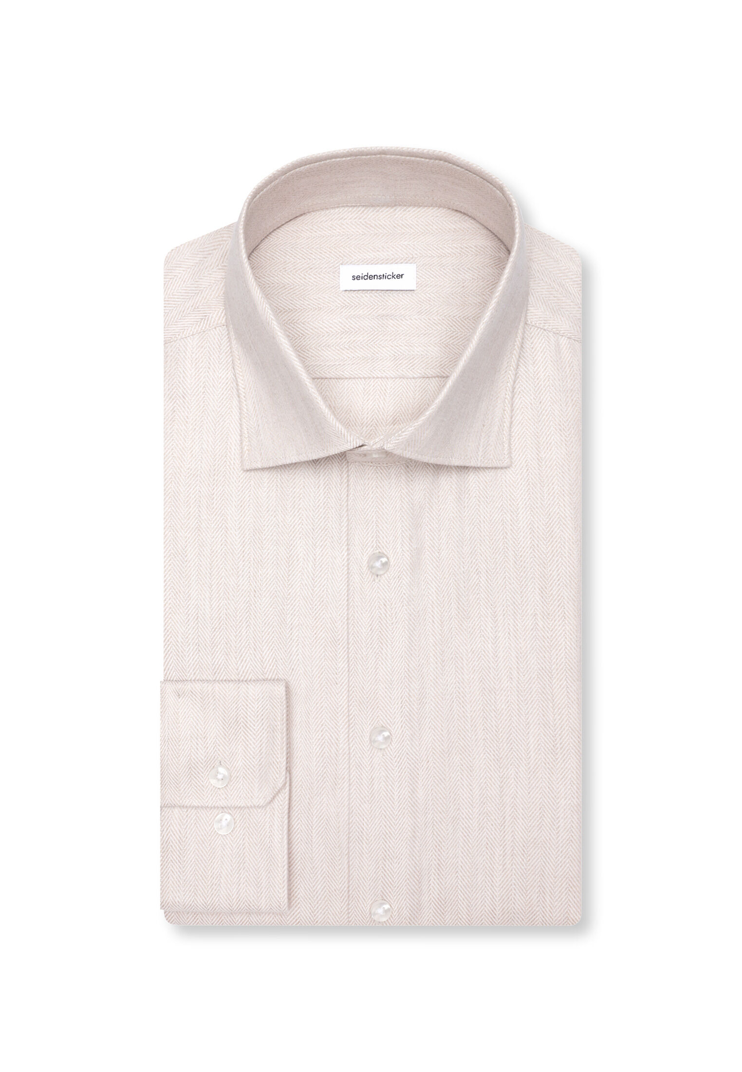 Seidensticker regular fit overhemd, herringbone, beige