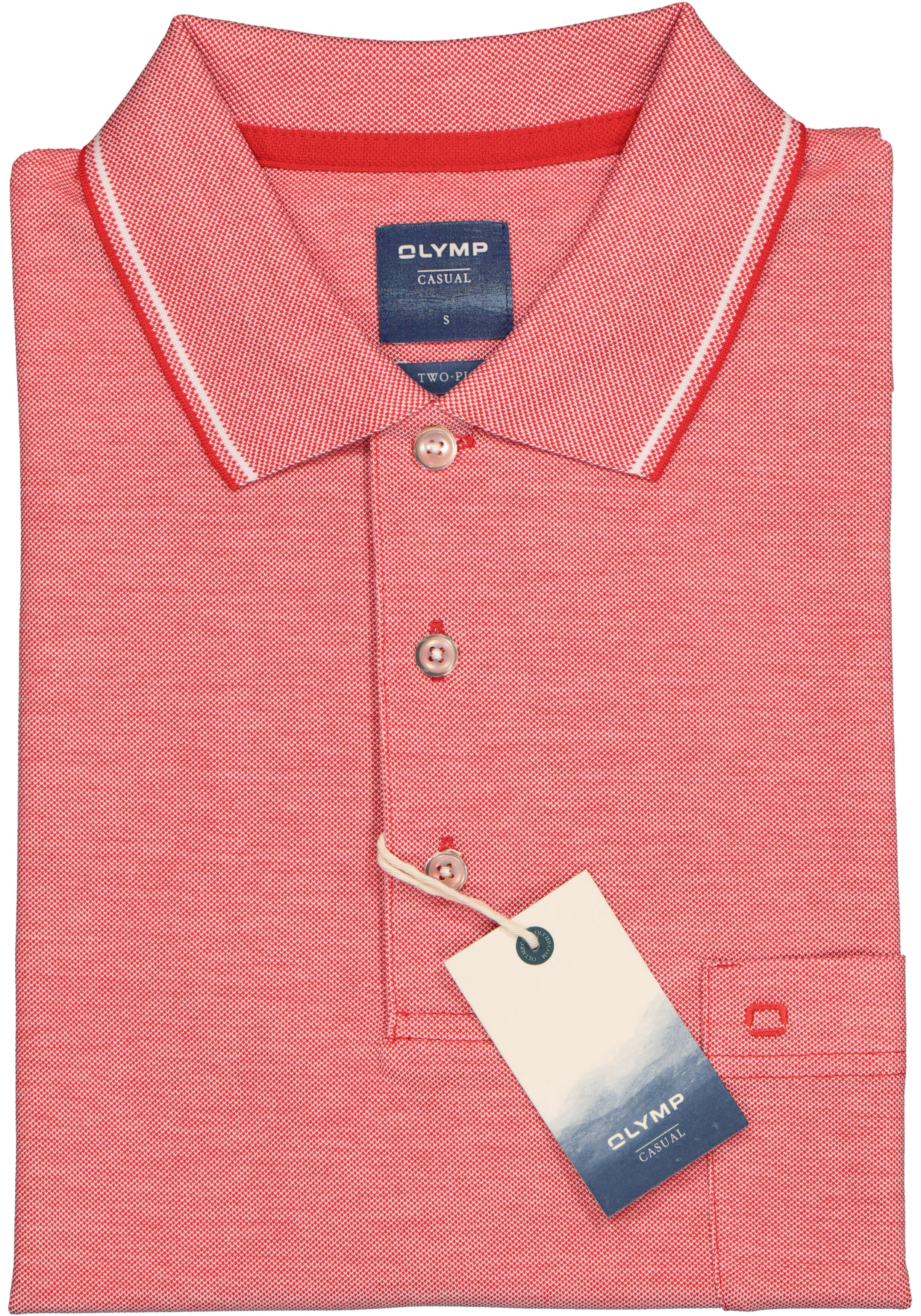 OLYMP modern fit poloshirt, rood melange