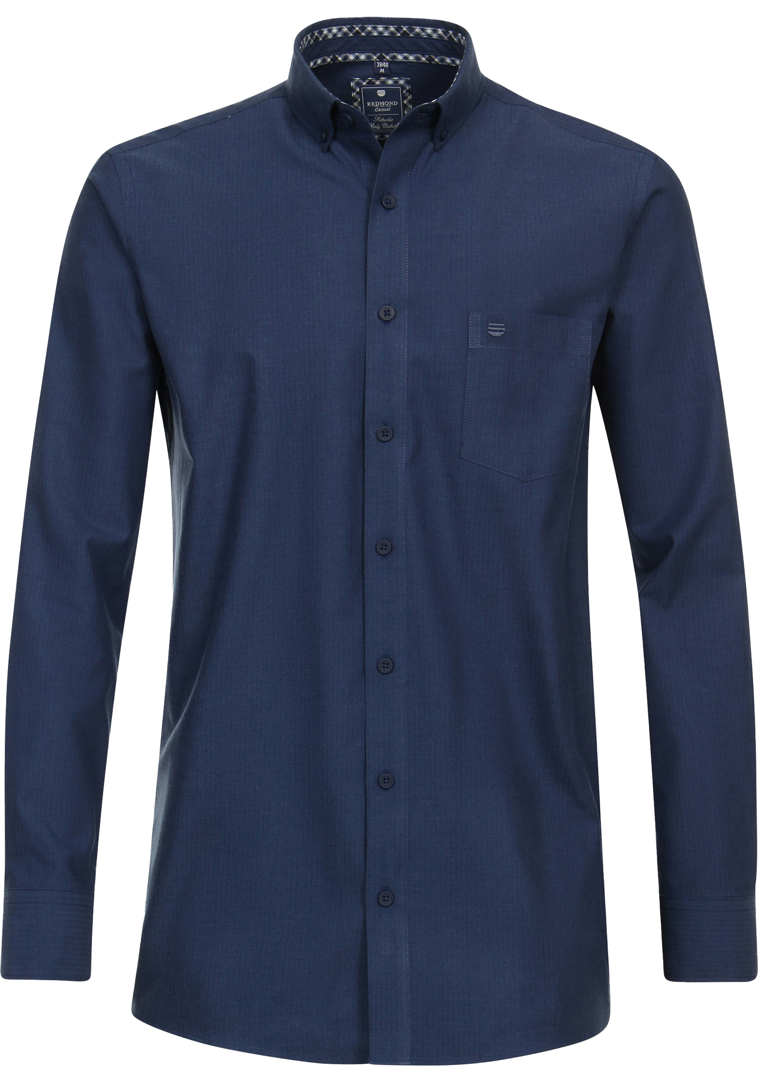 Redmond comfort fit overhemd, twill, blauw
