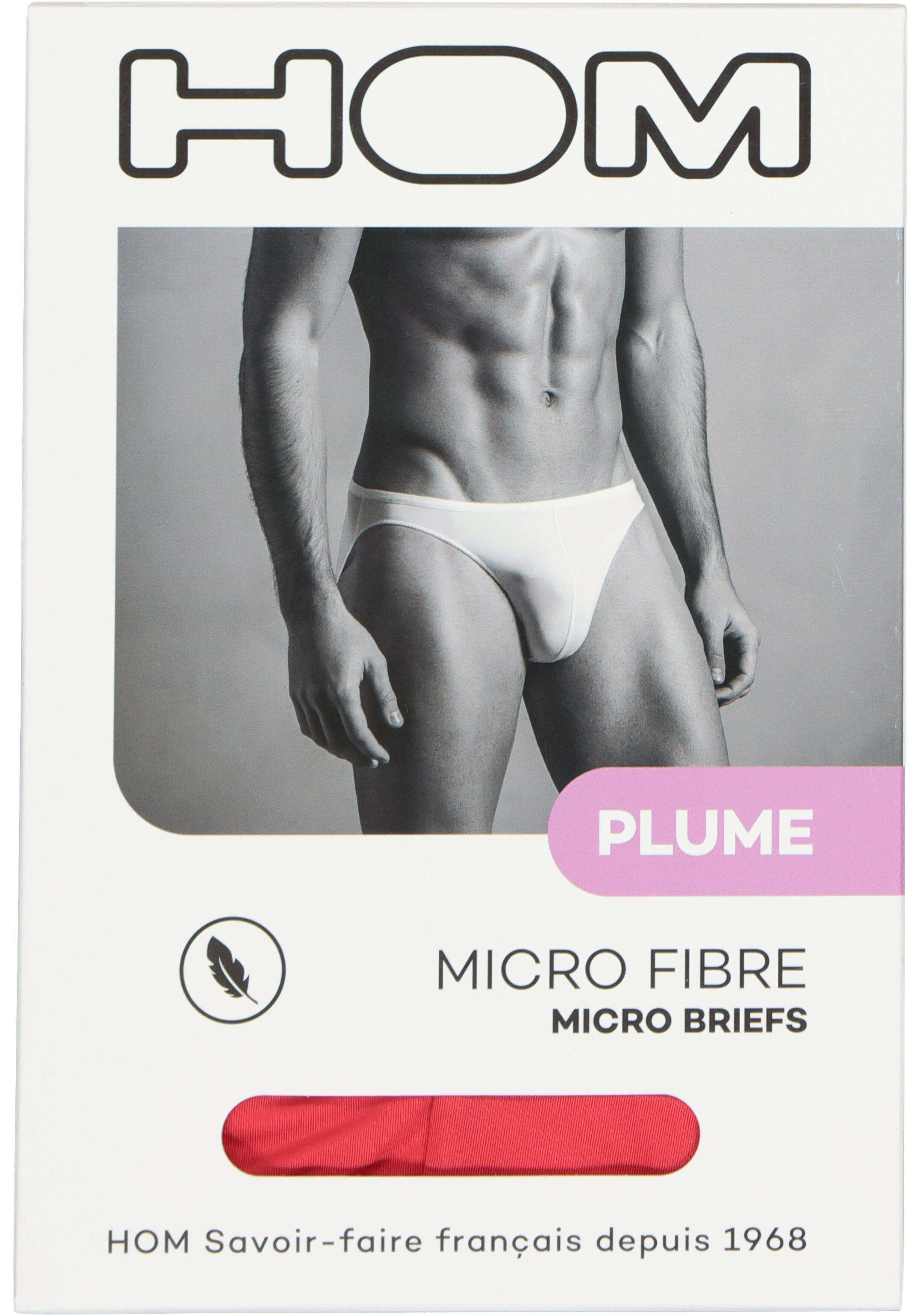 HOM Plumes micro briefs (1-pack), heren micro slip microfiber, rood