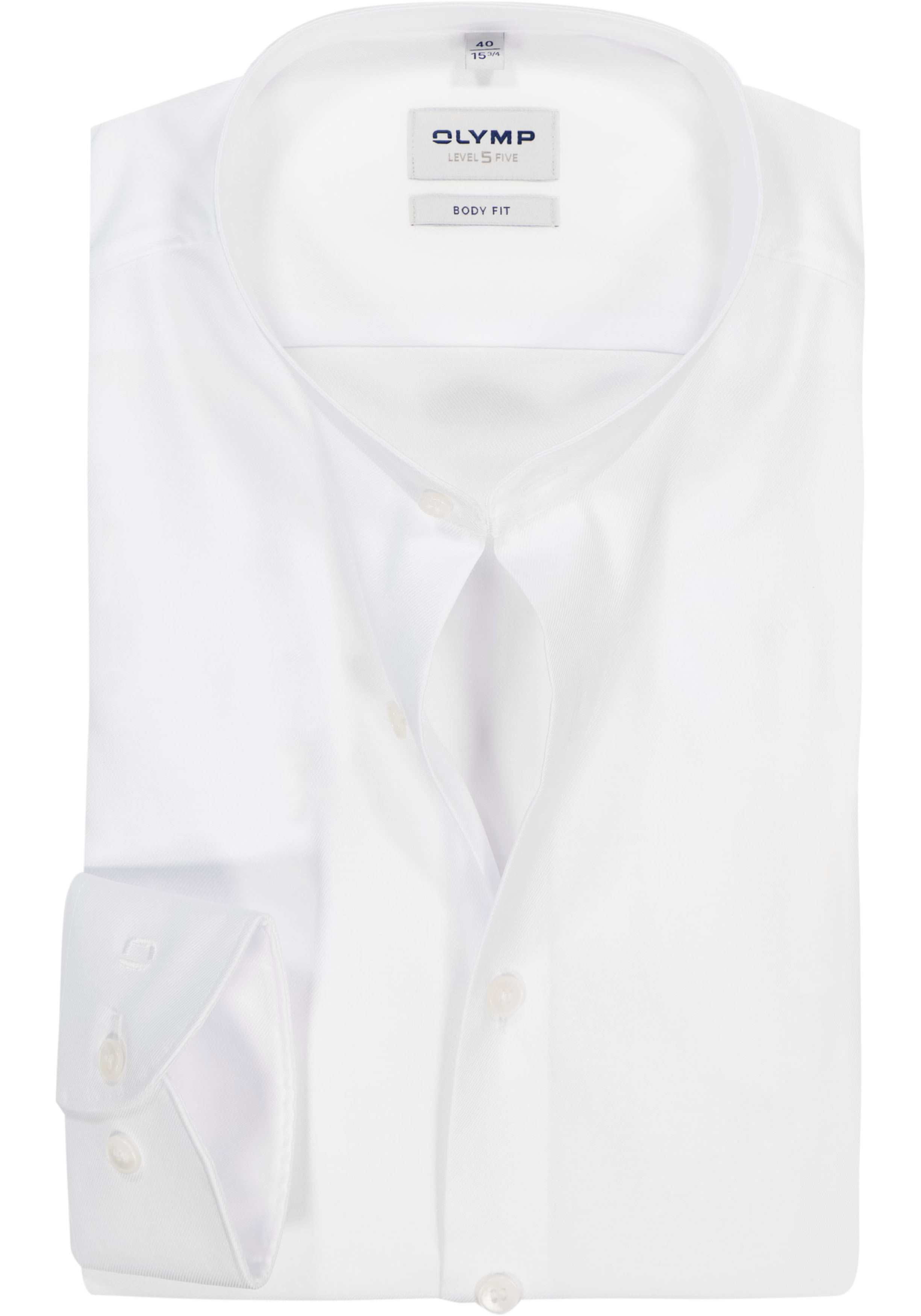 OLYMP Level 5 body fit overhemd, twill, wit