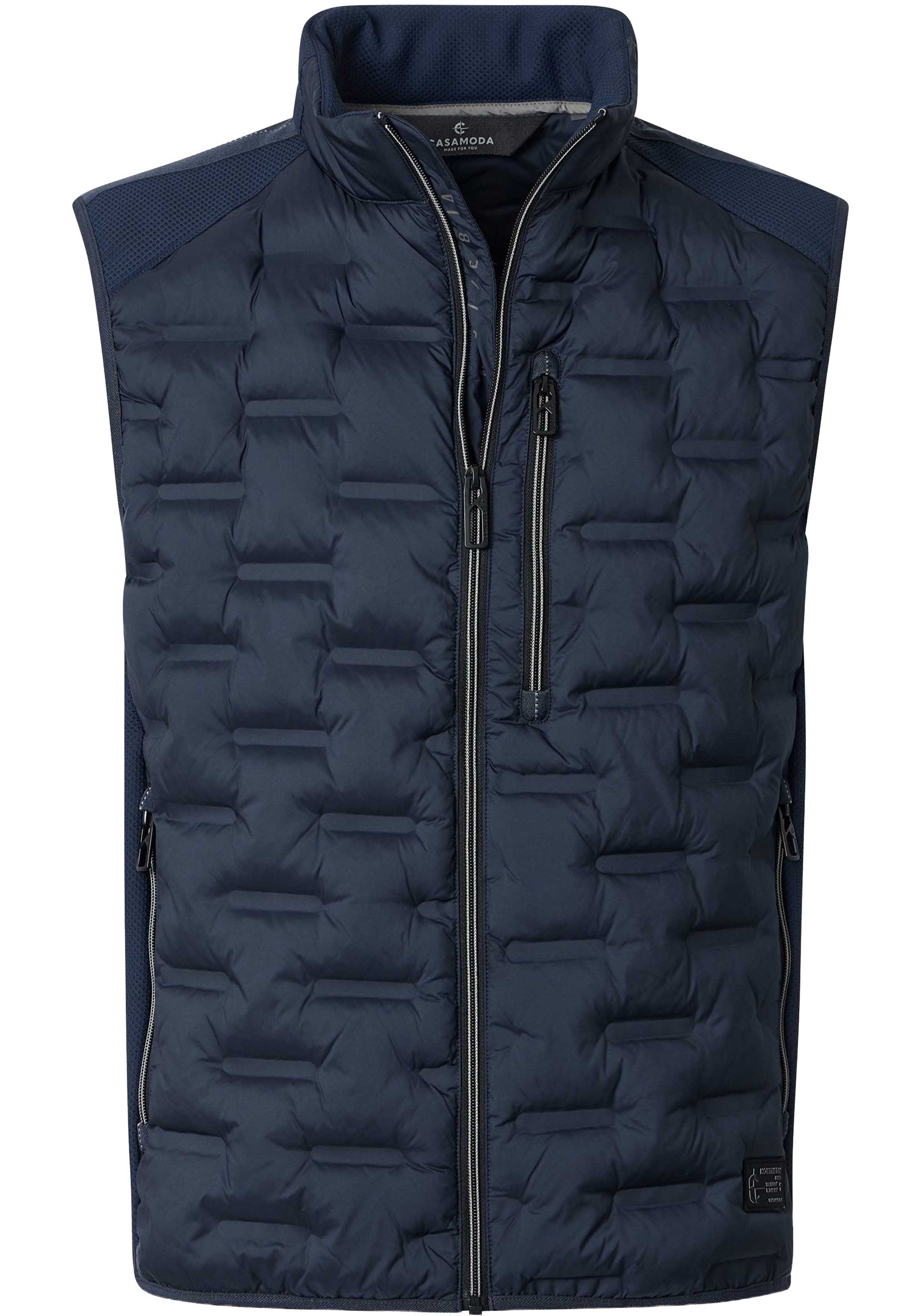 CASA MODA comfort fit bodywarmer, blauw, wit