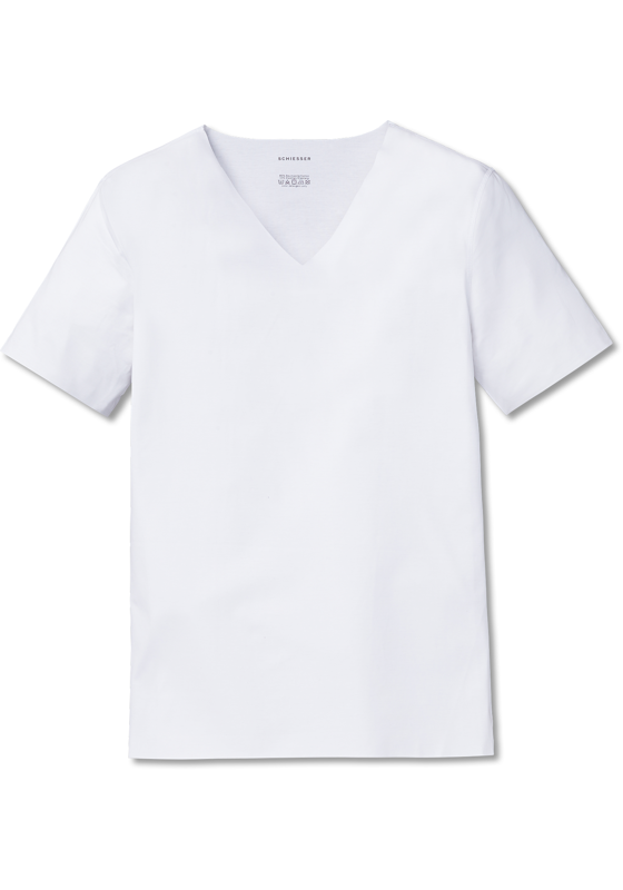 SCHIESSER Laser Cut T-shirt (1-pack), naadloos met diepe V-hals, wit  SCHIESSER Laser Cut T-shirt (1-pack), naadloos met diepe V-hals, wit