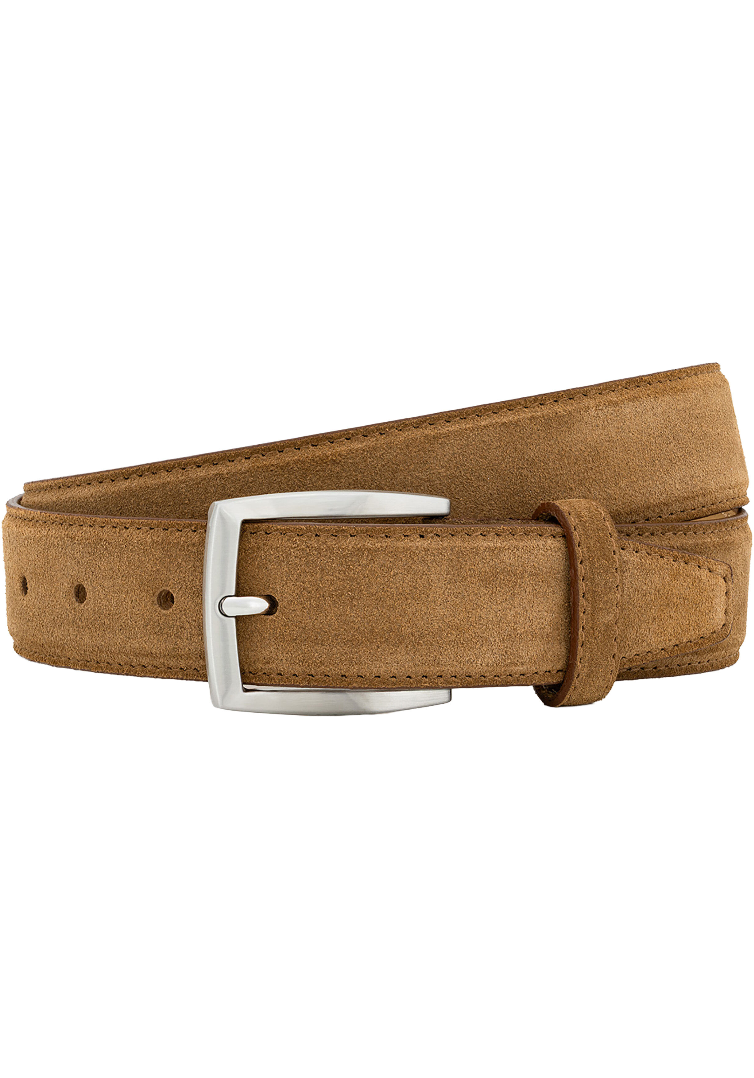LINDENMANN leren heren riem, cognac