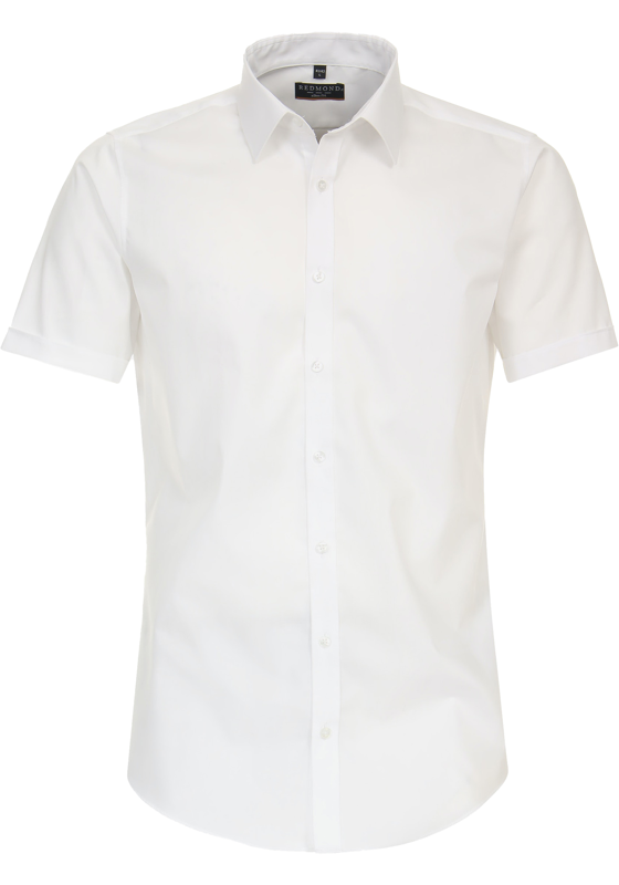 Redmond slim fit overhemd, korte mouw, popeline, wit Redmond slim fit overhemd, korte mouw, popeline, wit