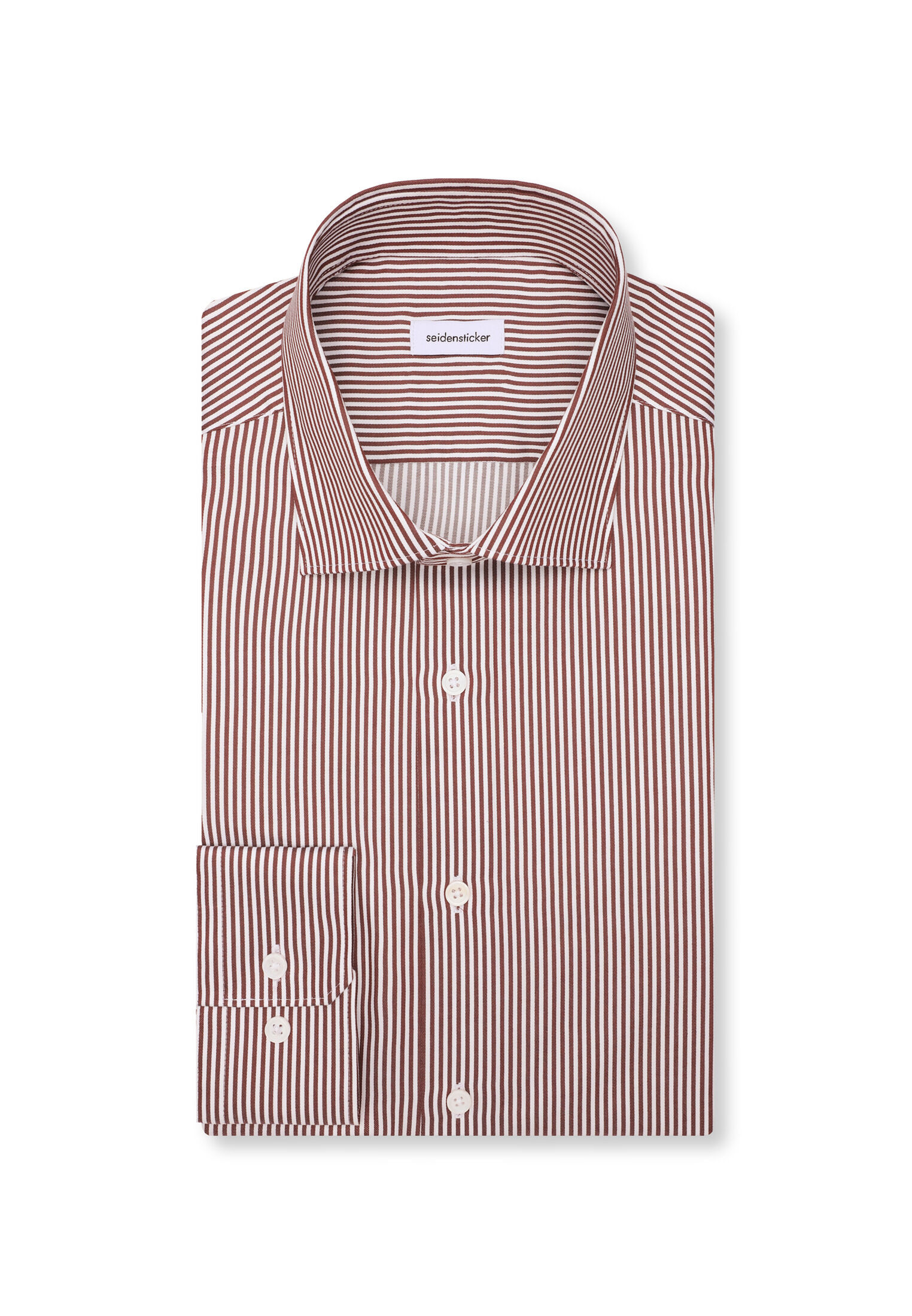 Seidensticker slim fit overhemd, popeline, rood gestreept