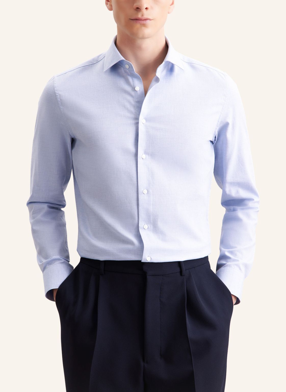 Seidensticker slim fit overhemd, popeline, blauw