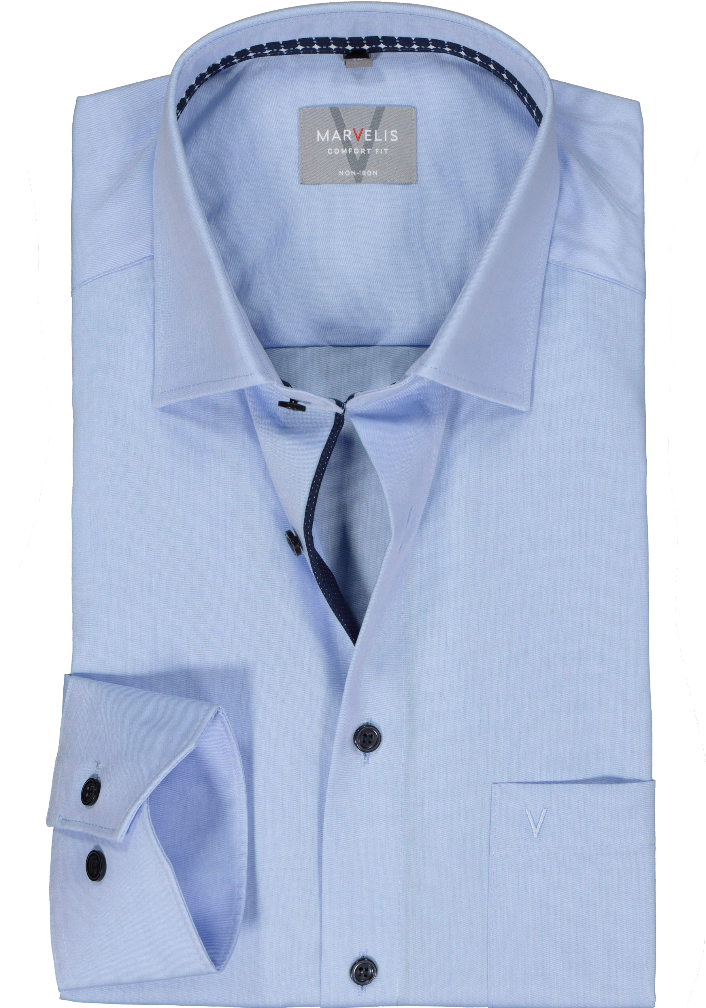 MARVELIS comfort fit overhemd, popeline, lichtblauw