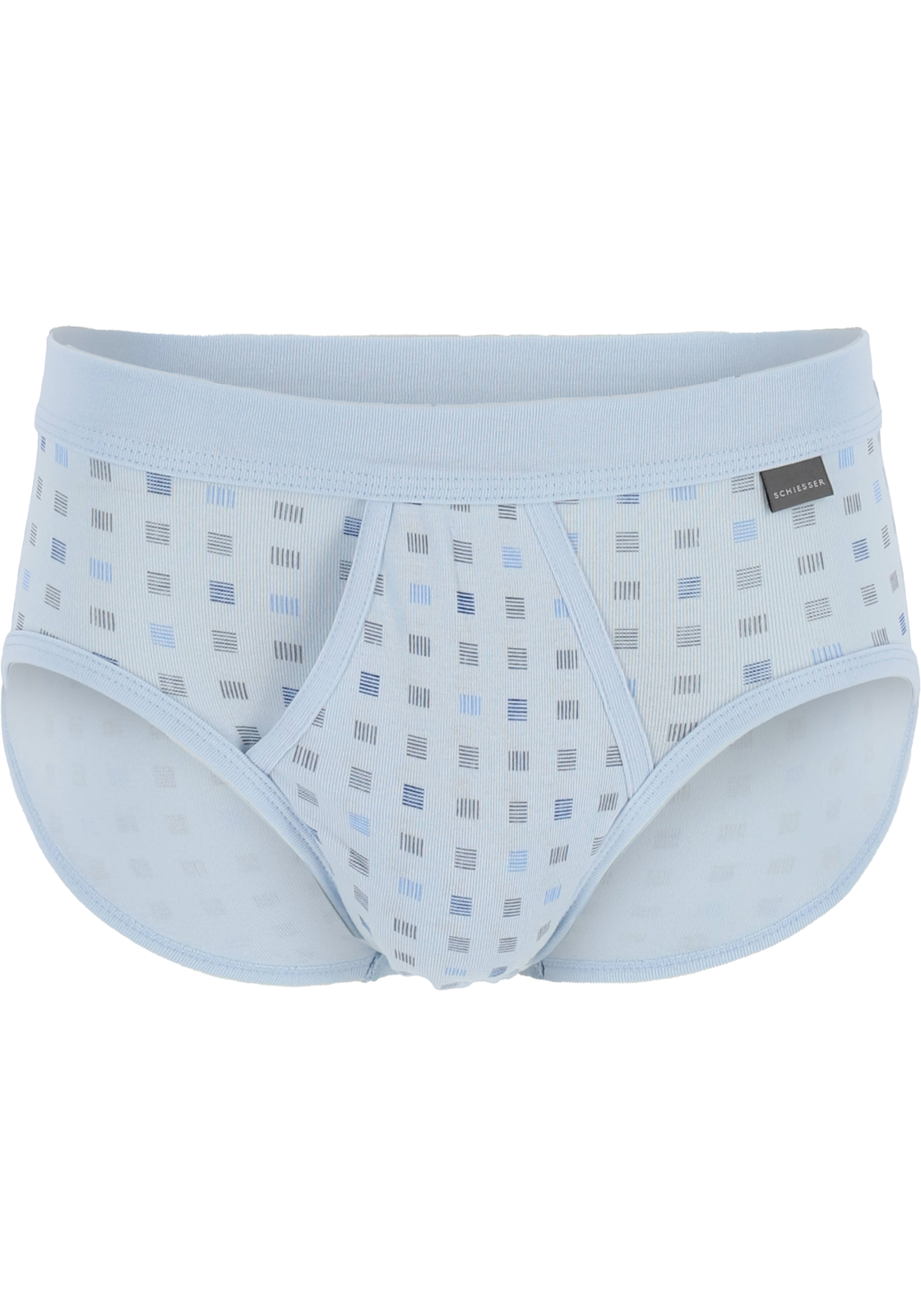 2-4007063278410-schiesser-SCHIESSER_225167802_SL_2P_blauw_2foto_HR SCHIESSER Cotton Essentials sportslips (2-pack), Feinribb met gulp, lichtblauw geblokt