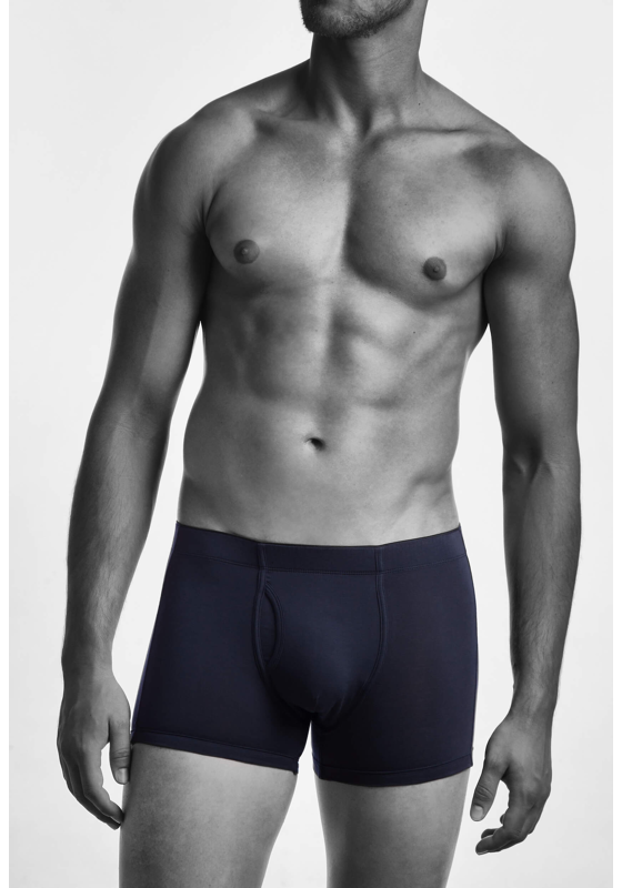 Claesen's Cls No.1 extra lange boxer met gulp (2-pack), heren pima  long boxer, blauw Claesen's Cls No.1 extra lange boxer met gulp (2-pack), heren pima  long boxer, blauw