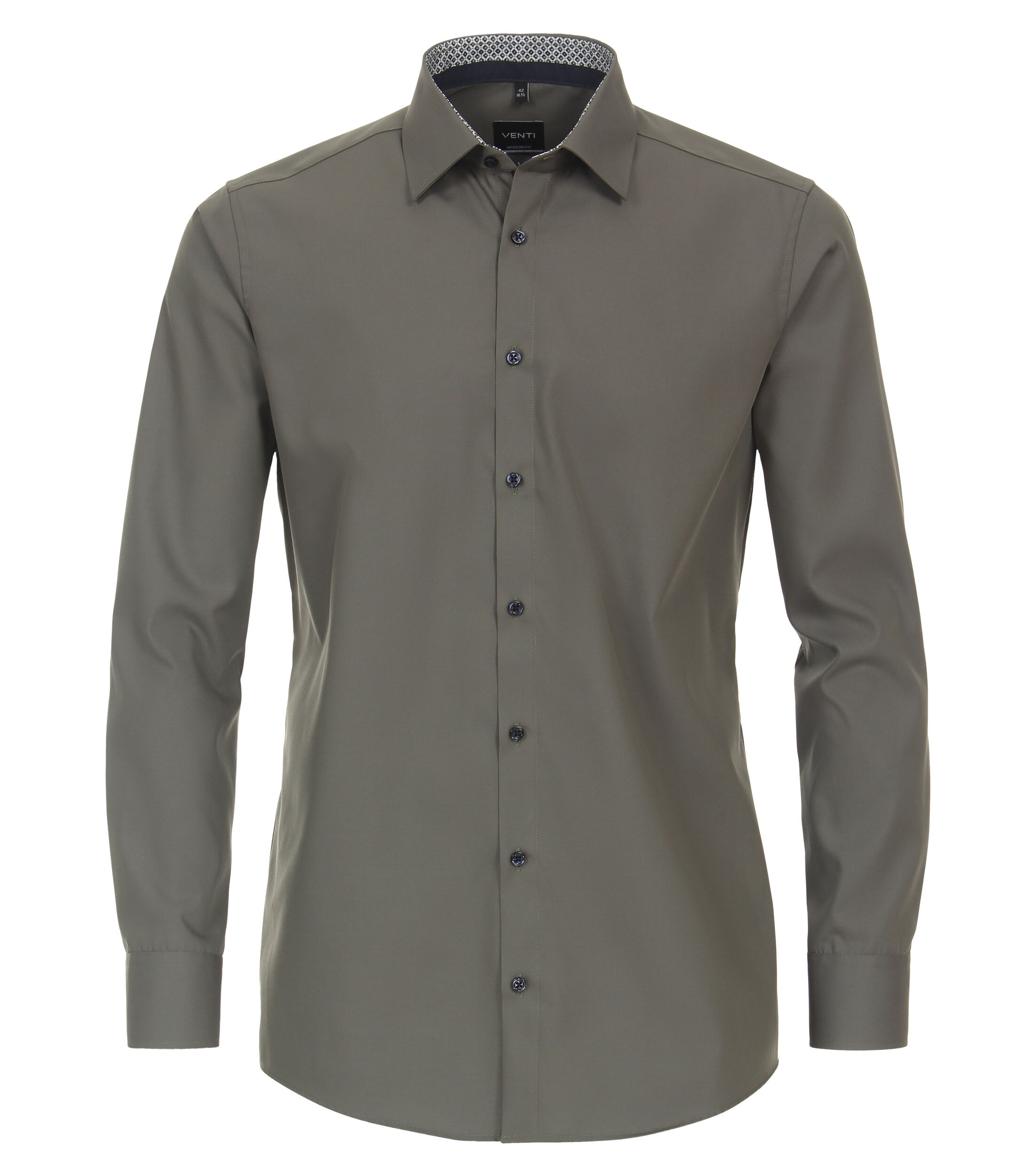VENTI modern fit overhemd, mouwlengte 72 cm, popeline, groen