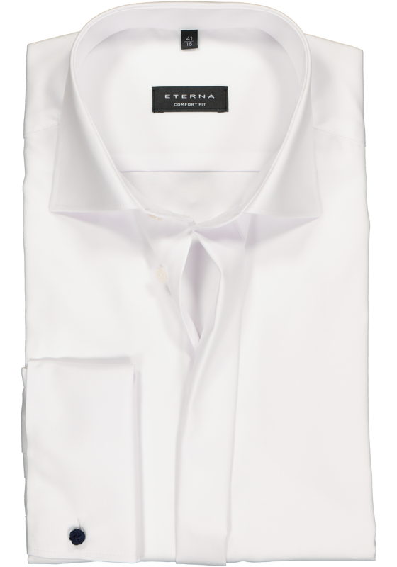 ETERNA comfort fit overhemd, dubbele manchet, niet doorschijnend twill heren overhemd, wit ETERNA comfort fit overhemd, dubbele manchet, niet doorschijnend twill heren overhemd, wit