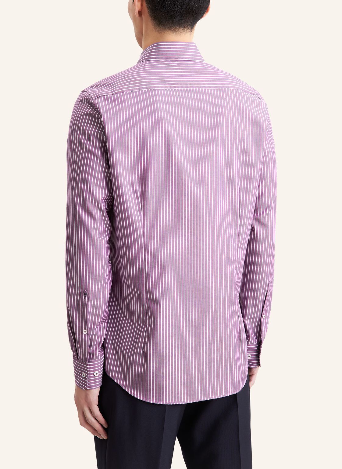 Seidensticker slim fit overhemd, popeline, paars gestreept