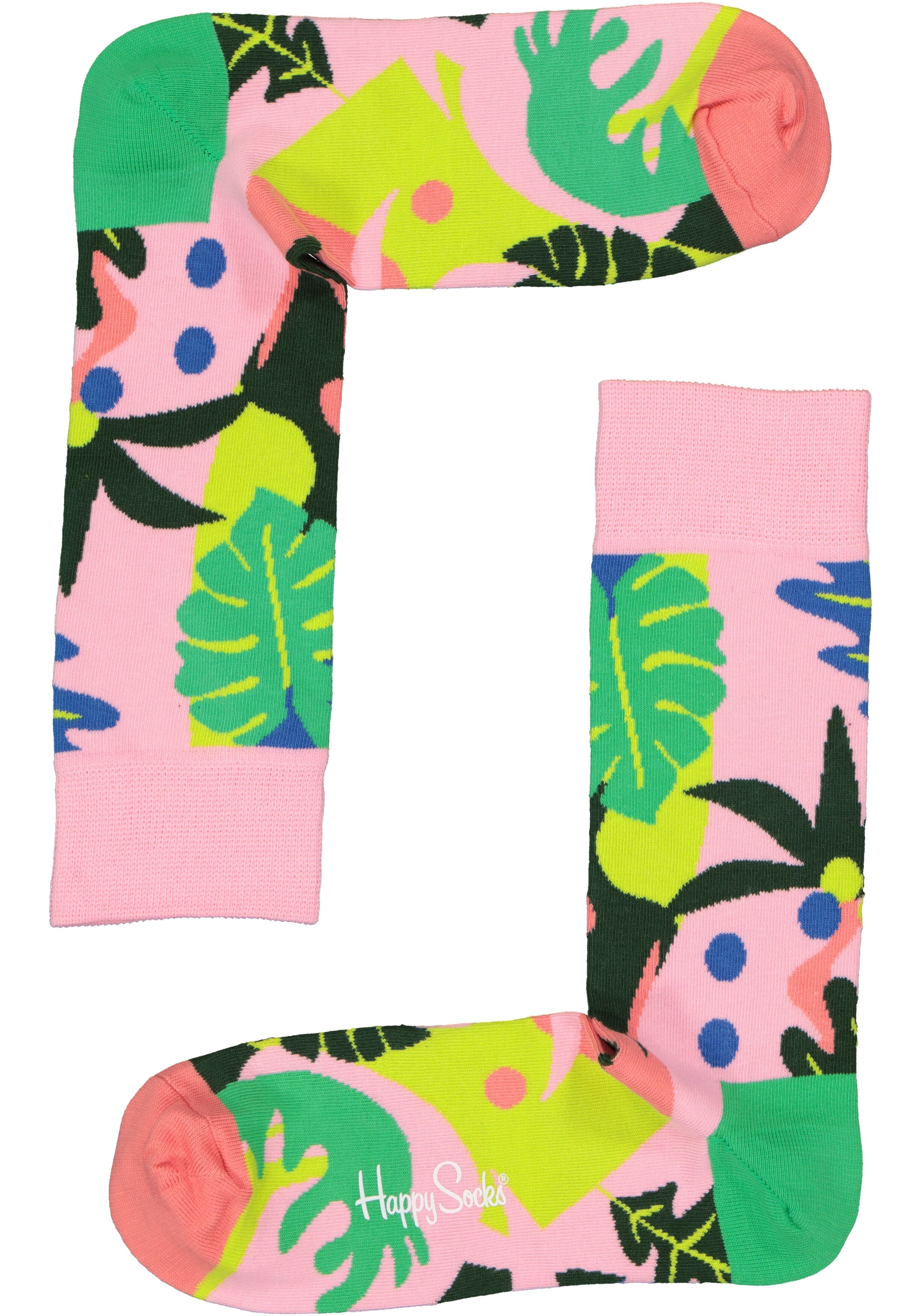 Happy Socks Tropical Garden Sock, blij in de tropen, roze
