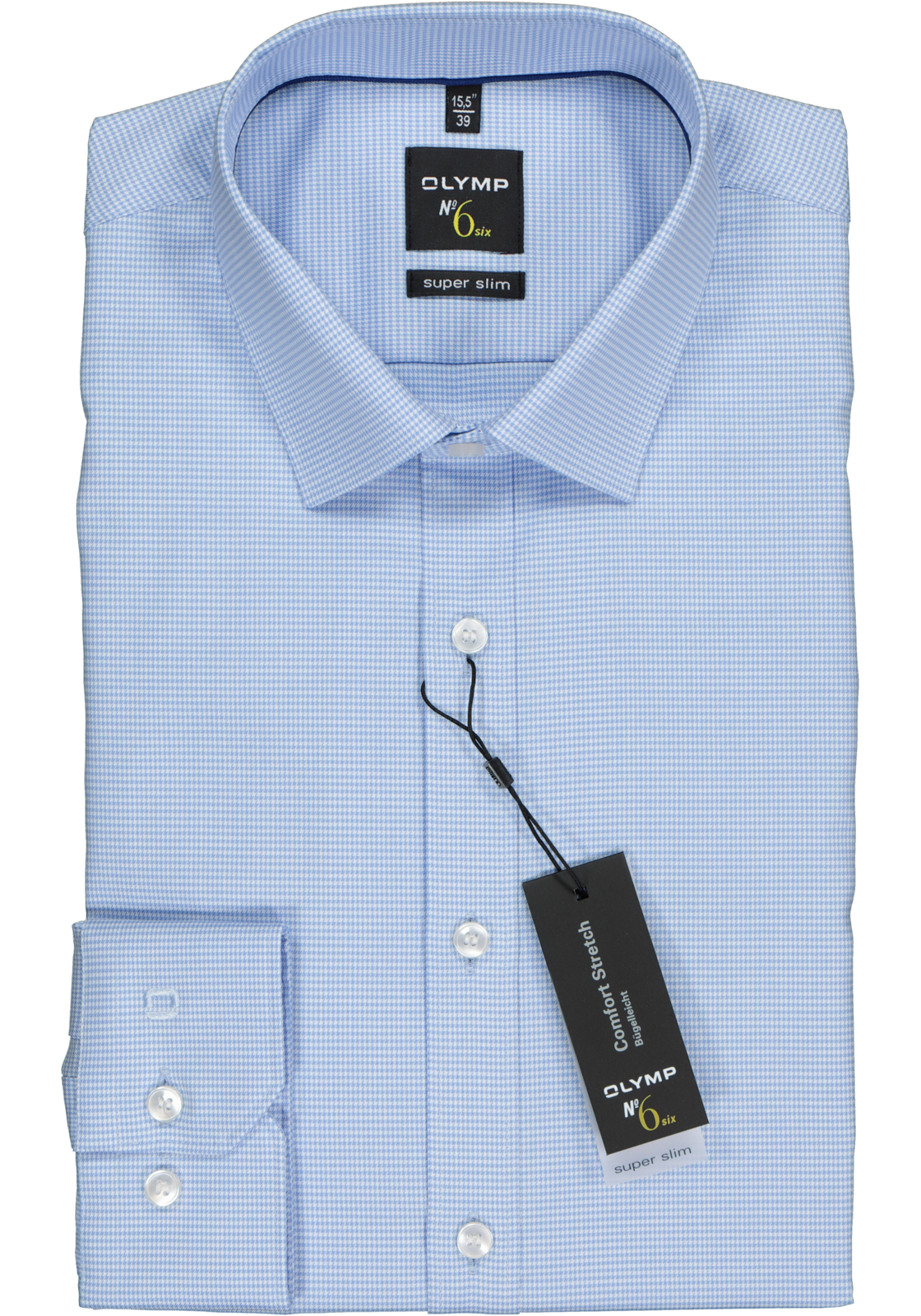2-4057242142674_olymp-overhemd_HR OLYMP No. Six super slim fit overhemd, lichtblauw geruit