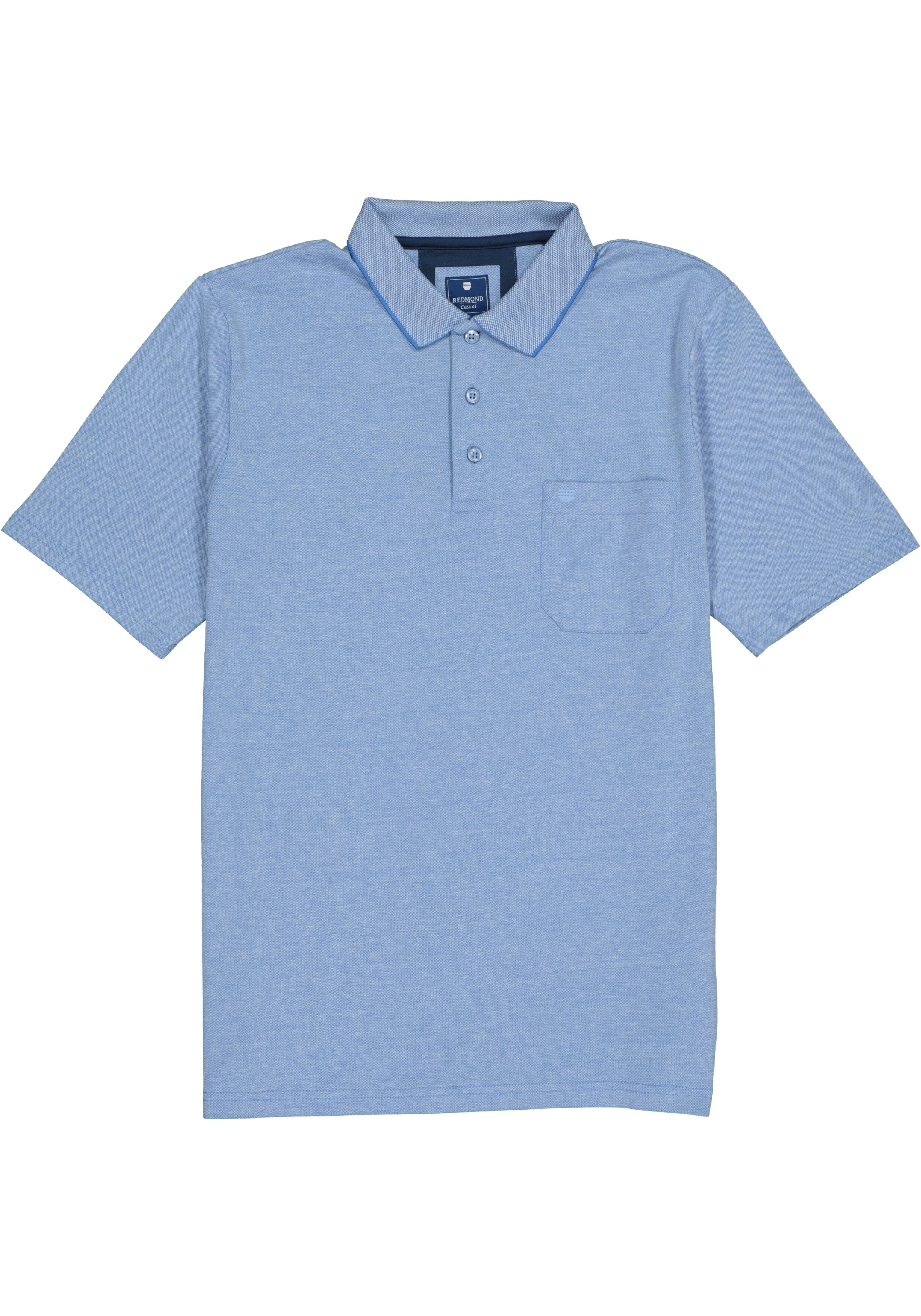 Redmond regular fit poloshirt, midden blauw melange