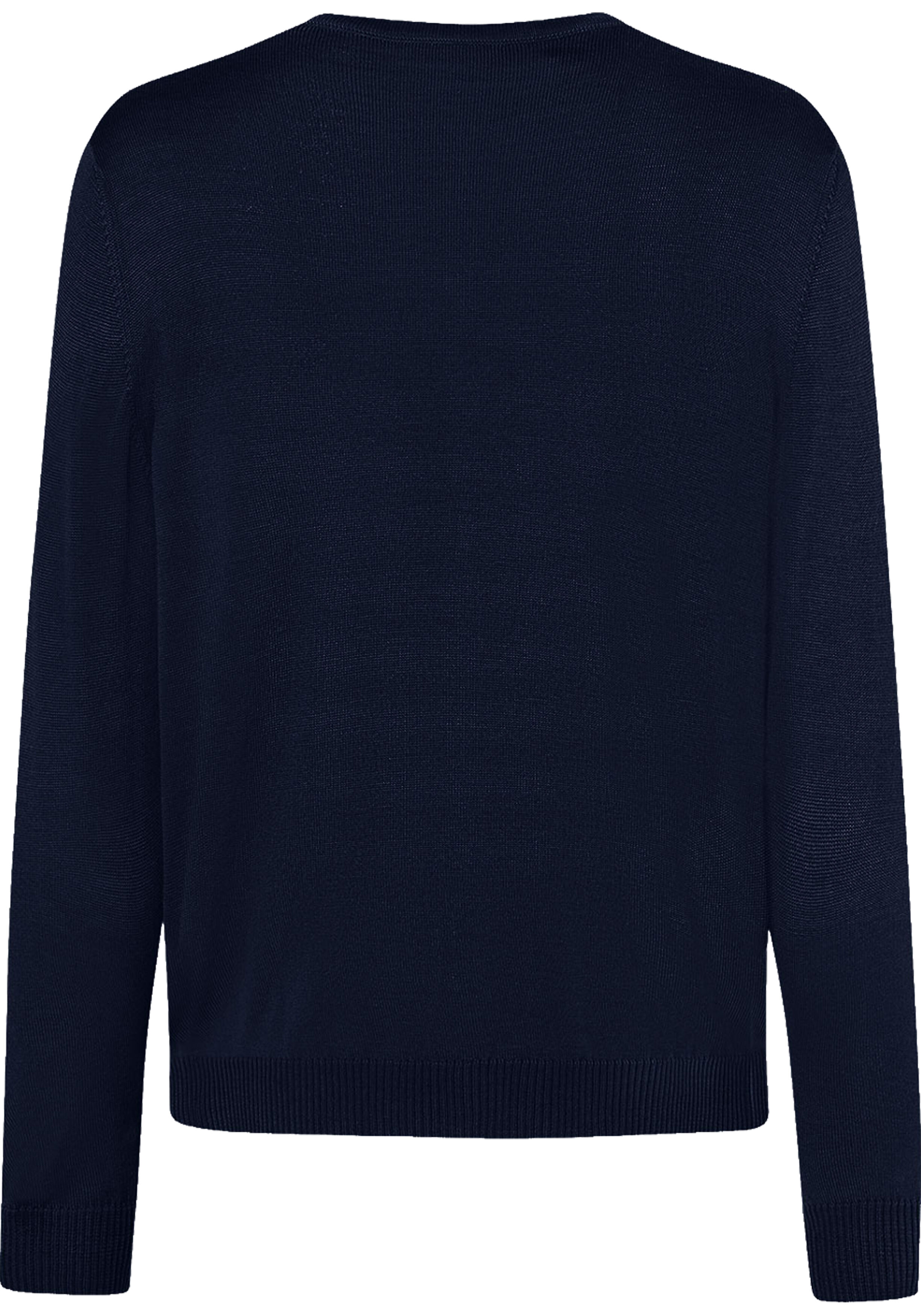 MAERZ Classic Fit heren trui met V-hals wol, navy blauw