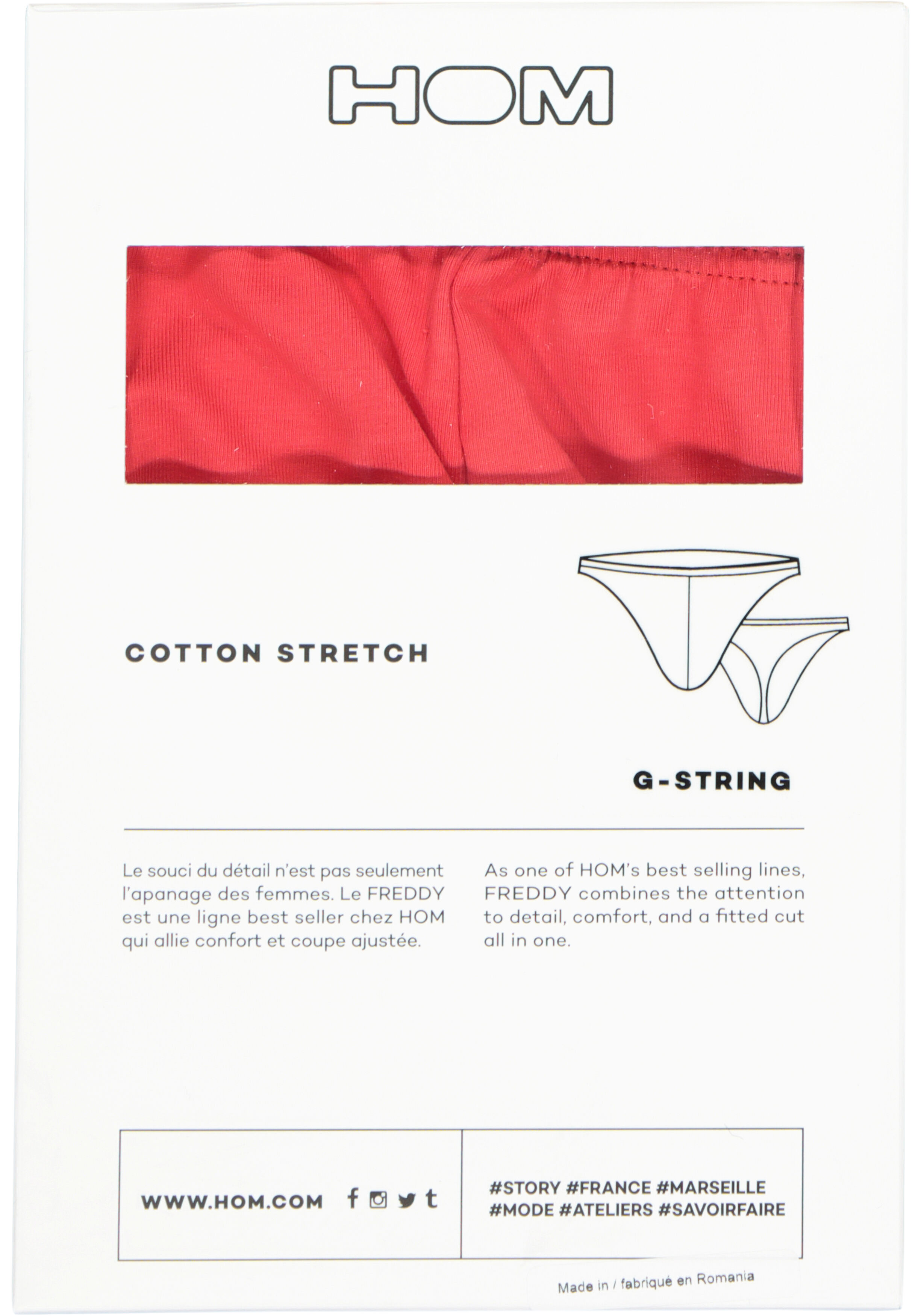 HOM Freddy g-string (1-pack), heren string, rood