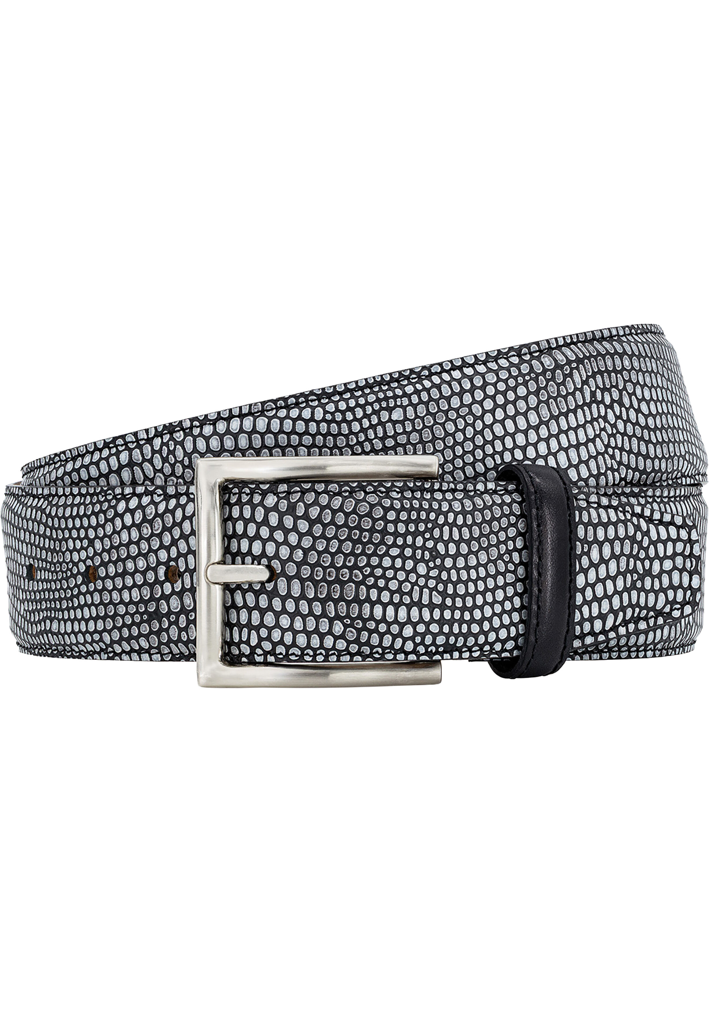 LINDENMANN leren heren riem, grijs