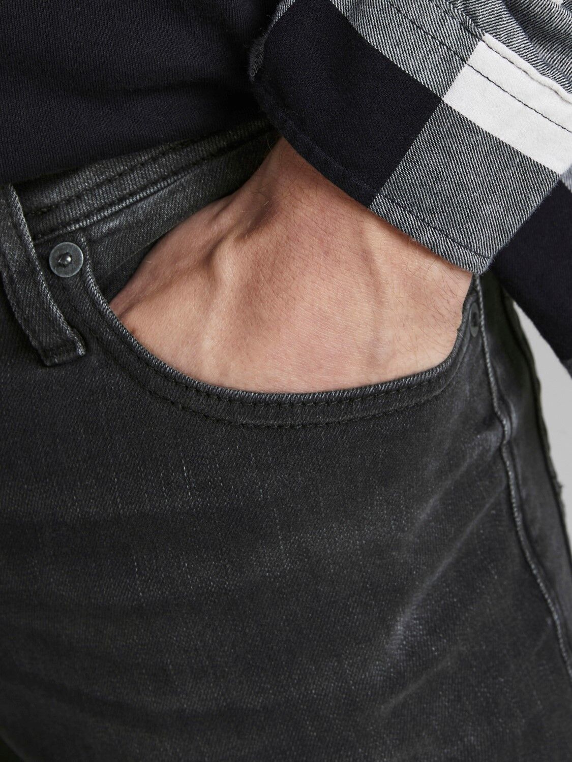 JACK & JONES Tom Original Jos loose fit, heren jeans, zwart denim