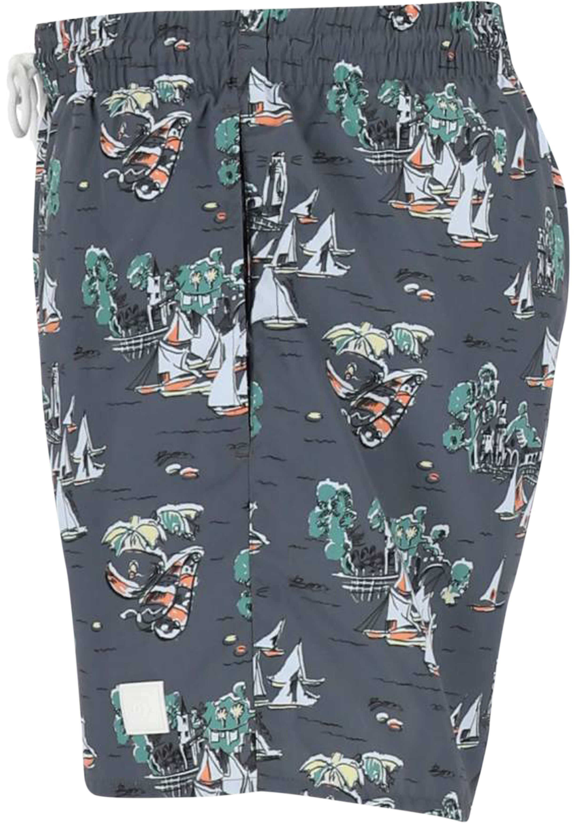 HUGO BOSS Piranha swim shorts, heren zwembroek, donkergrijs dessin