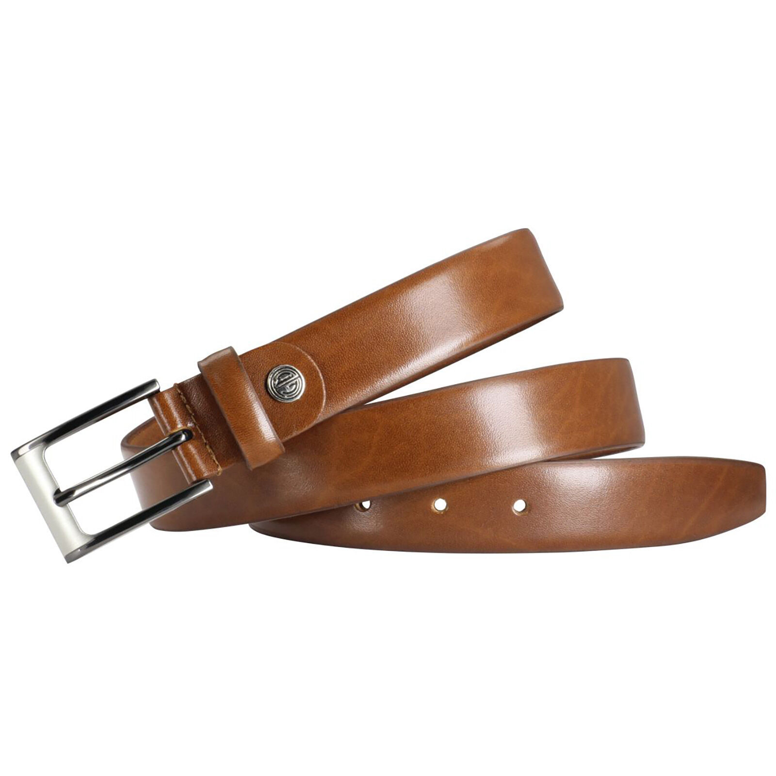 LINDENMANN leren heren riem, cognac