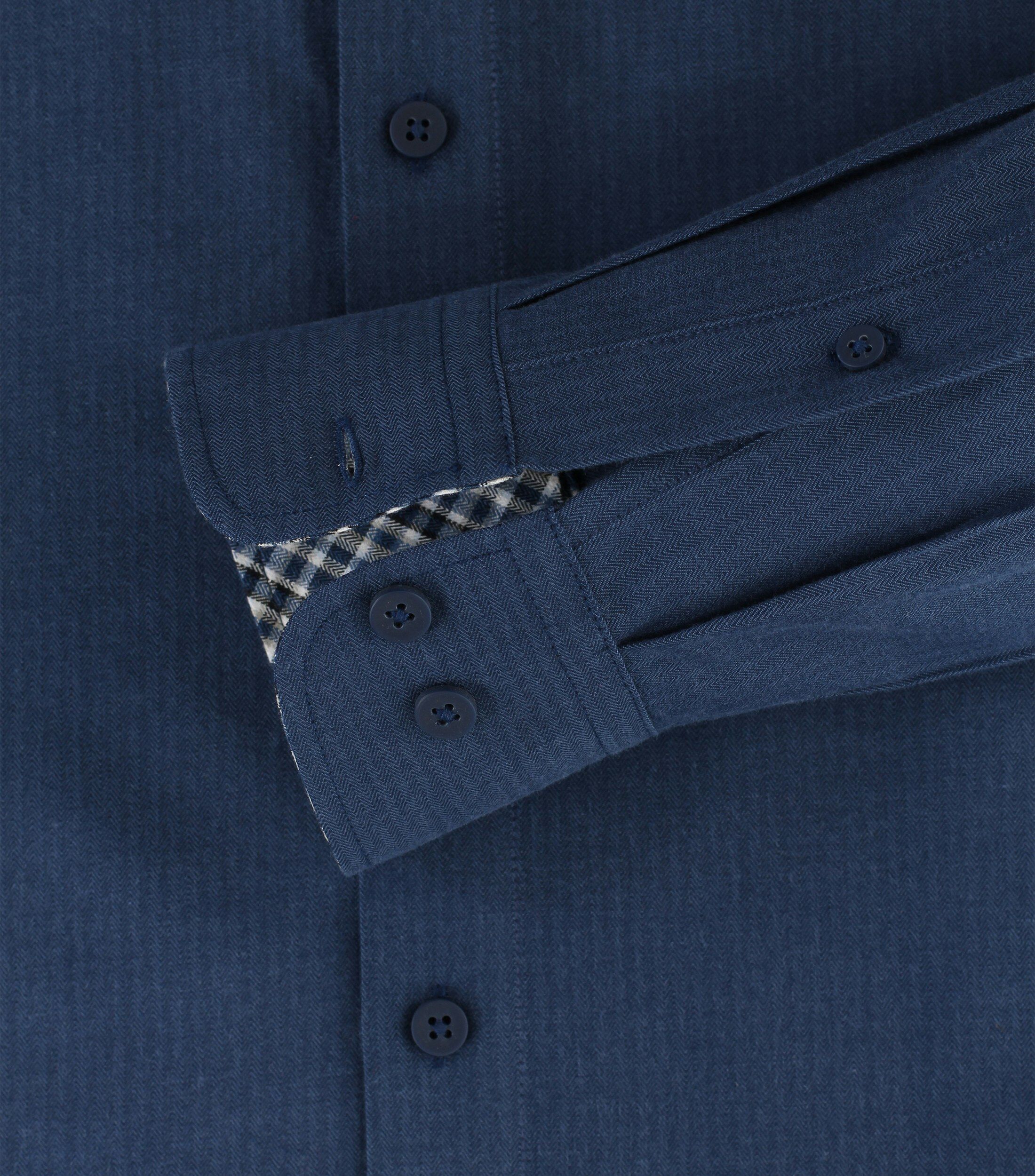 Redmond comfort fit overhemd, twill, blauw