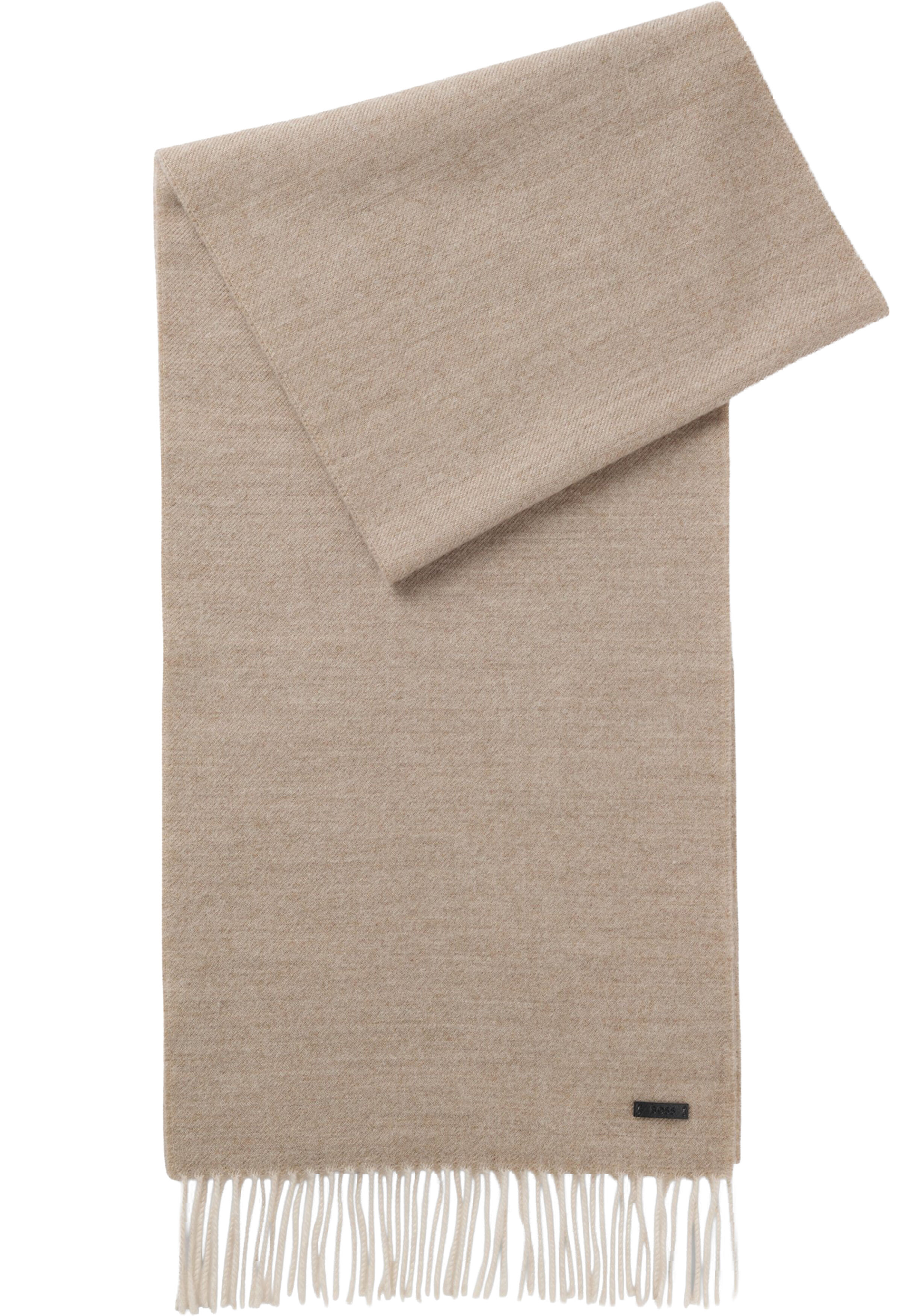 BOSS Naster sjaal wol, heren sjaal gewoven, bruin