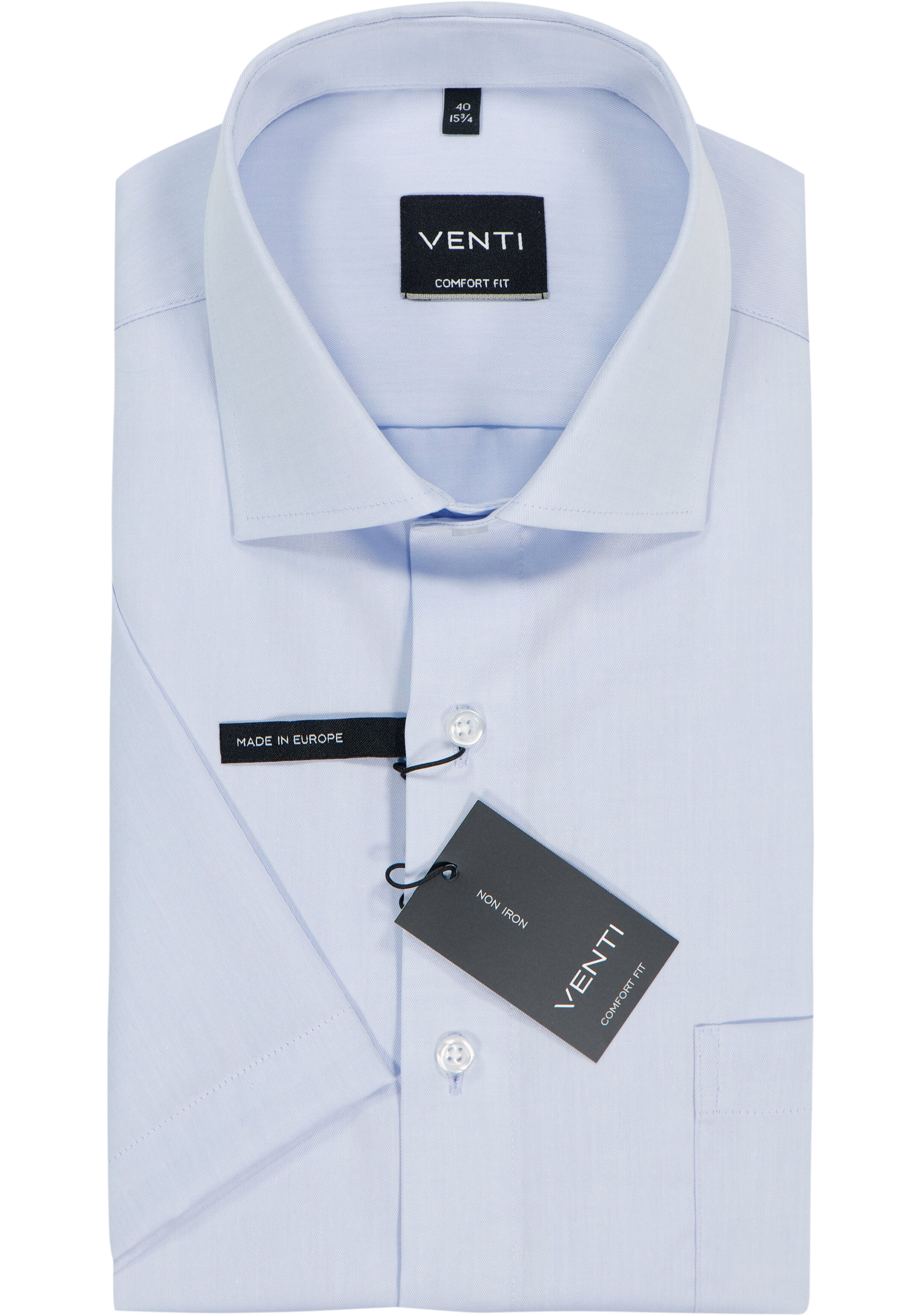 VENTI CASA MODA comfort fit overhemd, korte mouw, structuur, donkerblauw