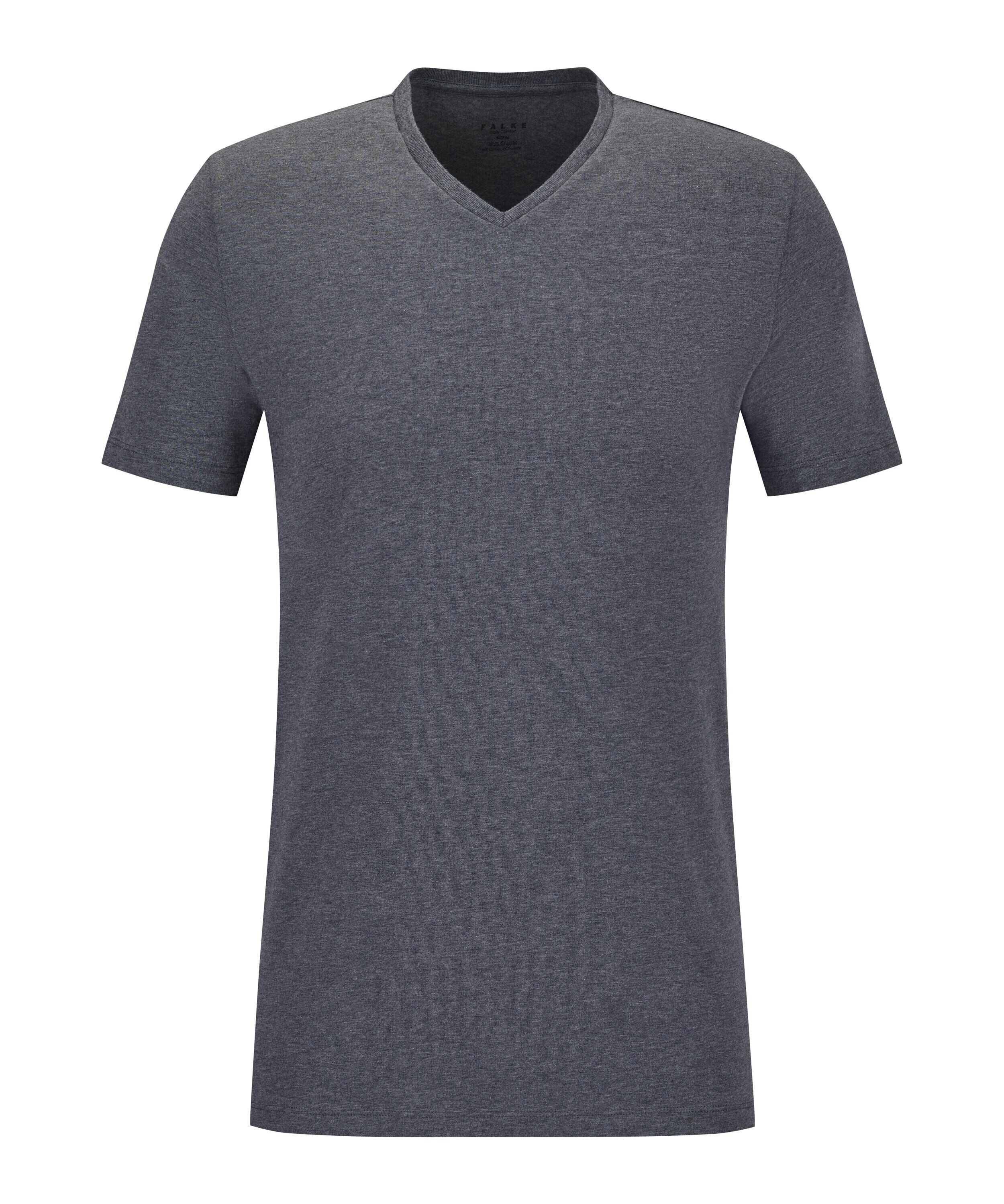 FALKE 2-pack heren T-shirt Daily Comfort, korte mouw, donkergrijs (dark grey -heather)