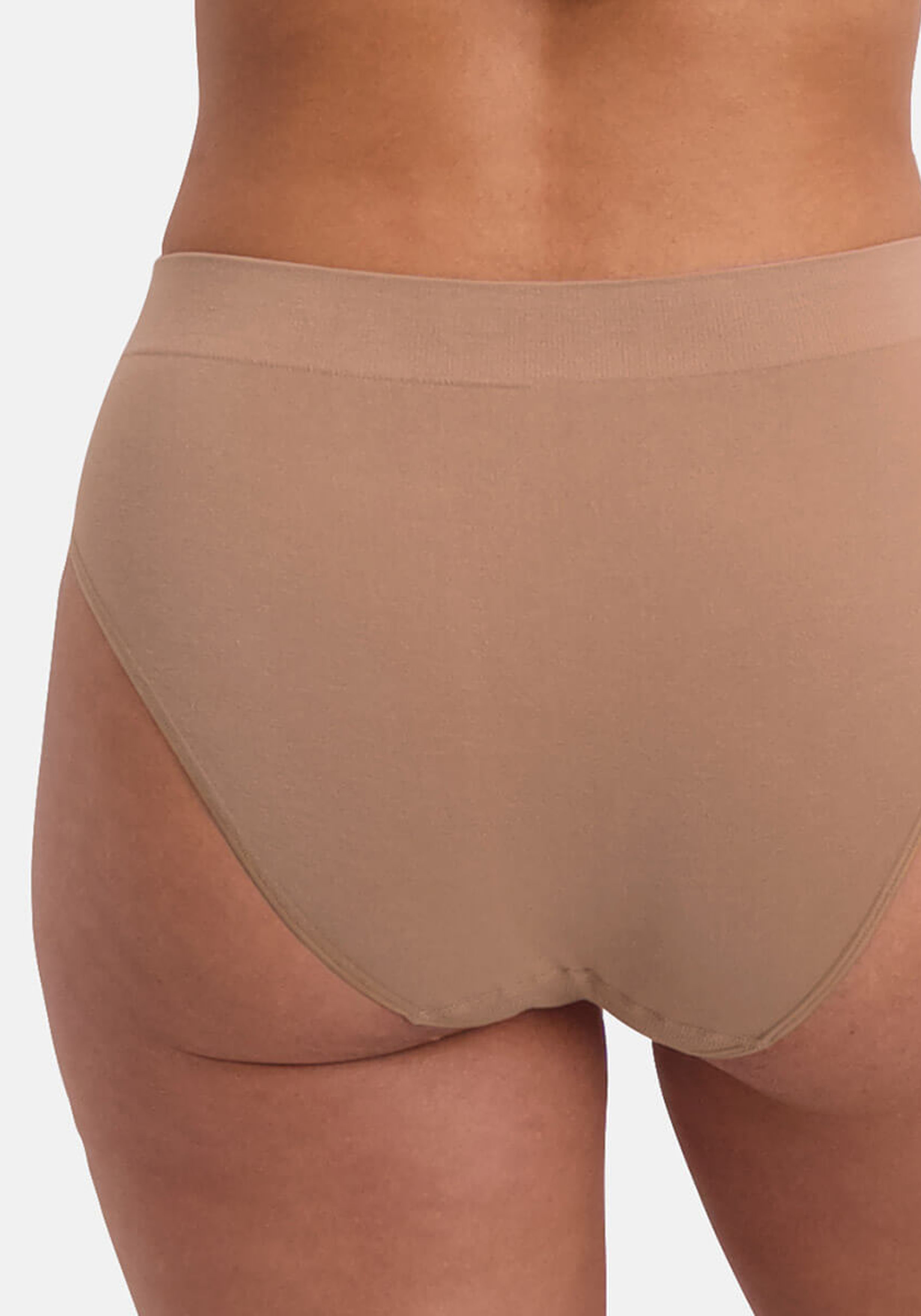 Bamboo Basics Belle seamless full brief (3-pack), dames tailleslip naadloos, zwart, bruin, wit