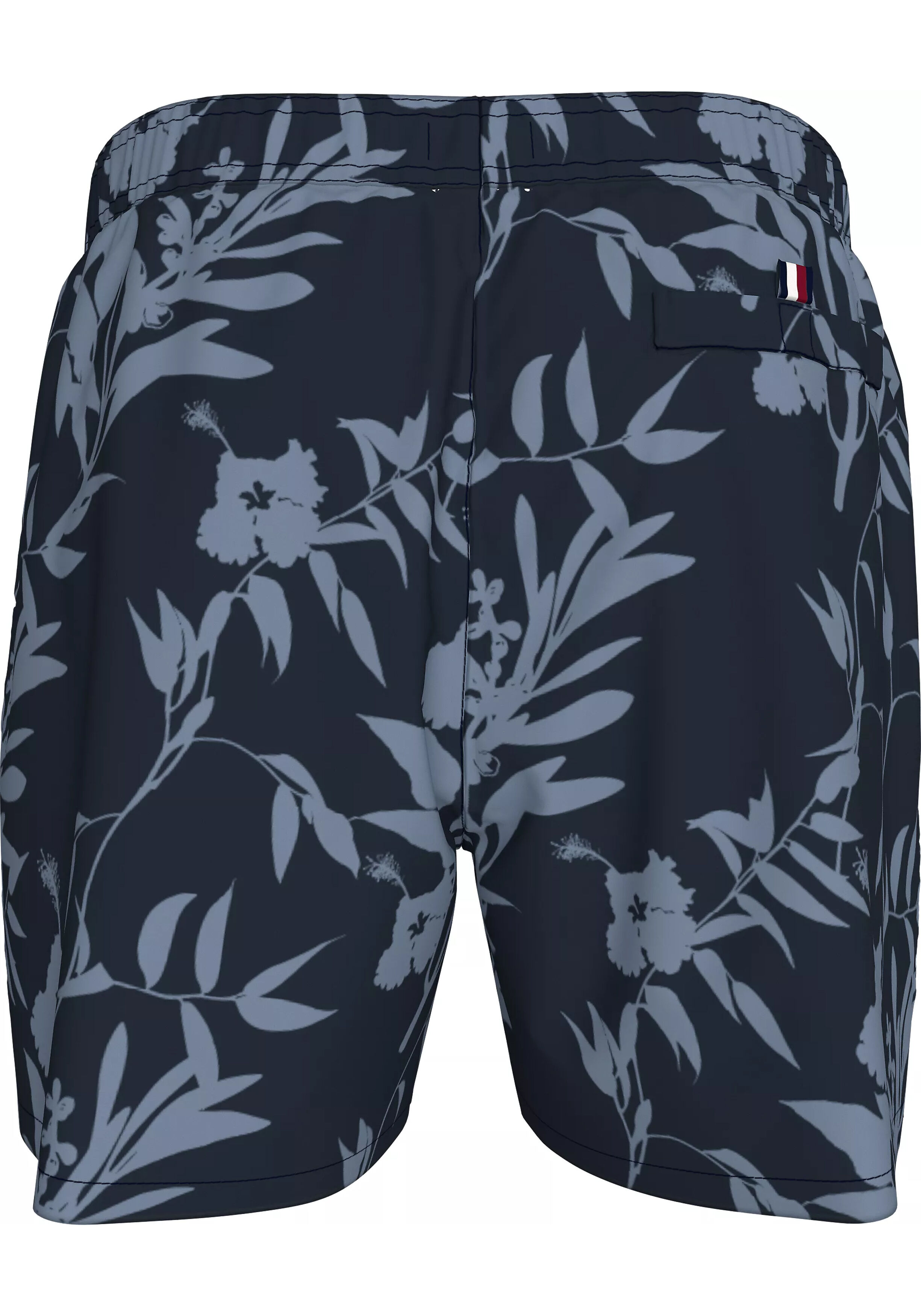 Tommy Hilfiger Medium Drawstring swimshort, heren zwembroek, donkerblauw met lichtblauwe bloemen print