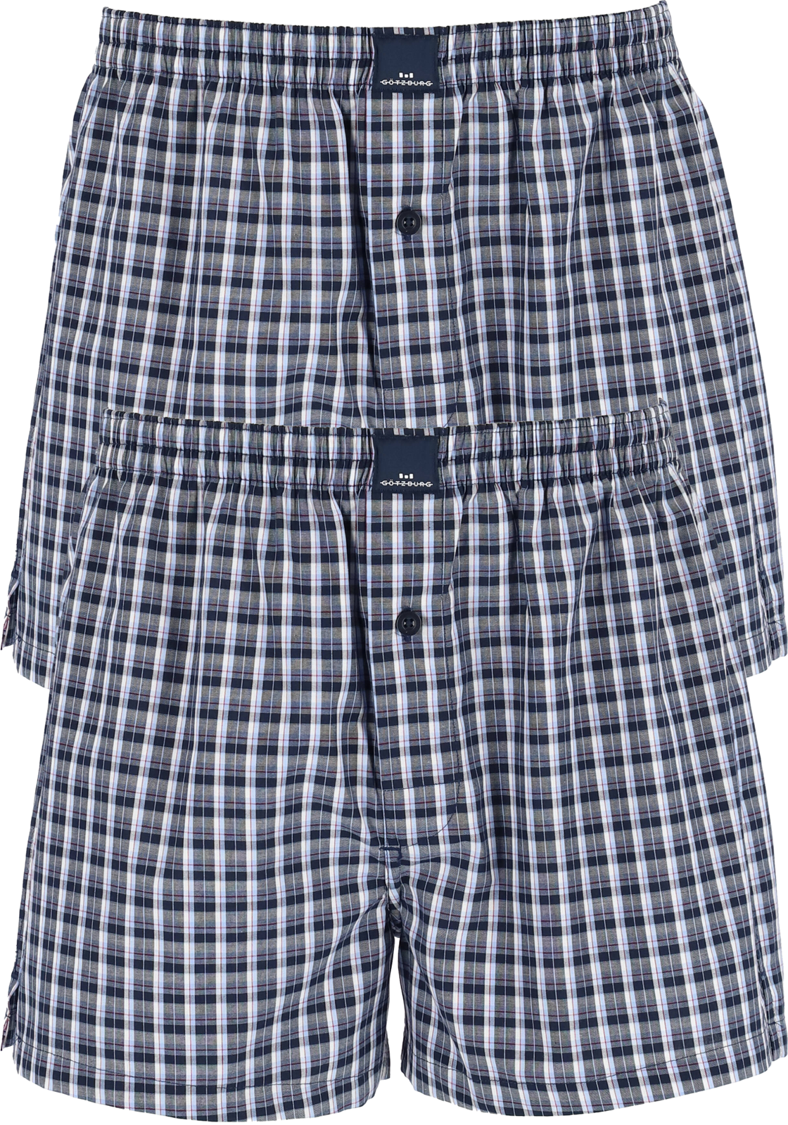 01-4046005827798-gotzburg-GOTZBURG_742598624_BX_2P_blauw_4foto_HR Gotzburg boxershorts geweven (2-pack), heren boxers katoen wijd model, blauw geruit