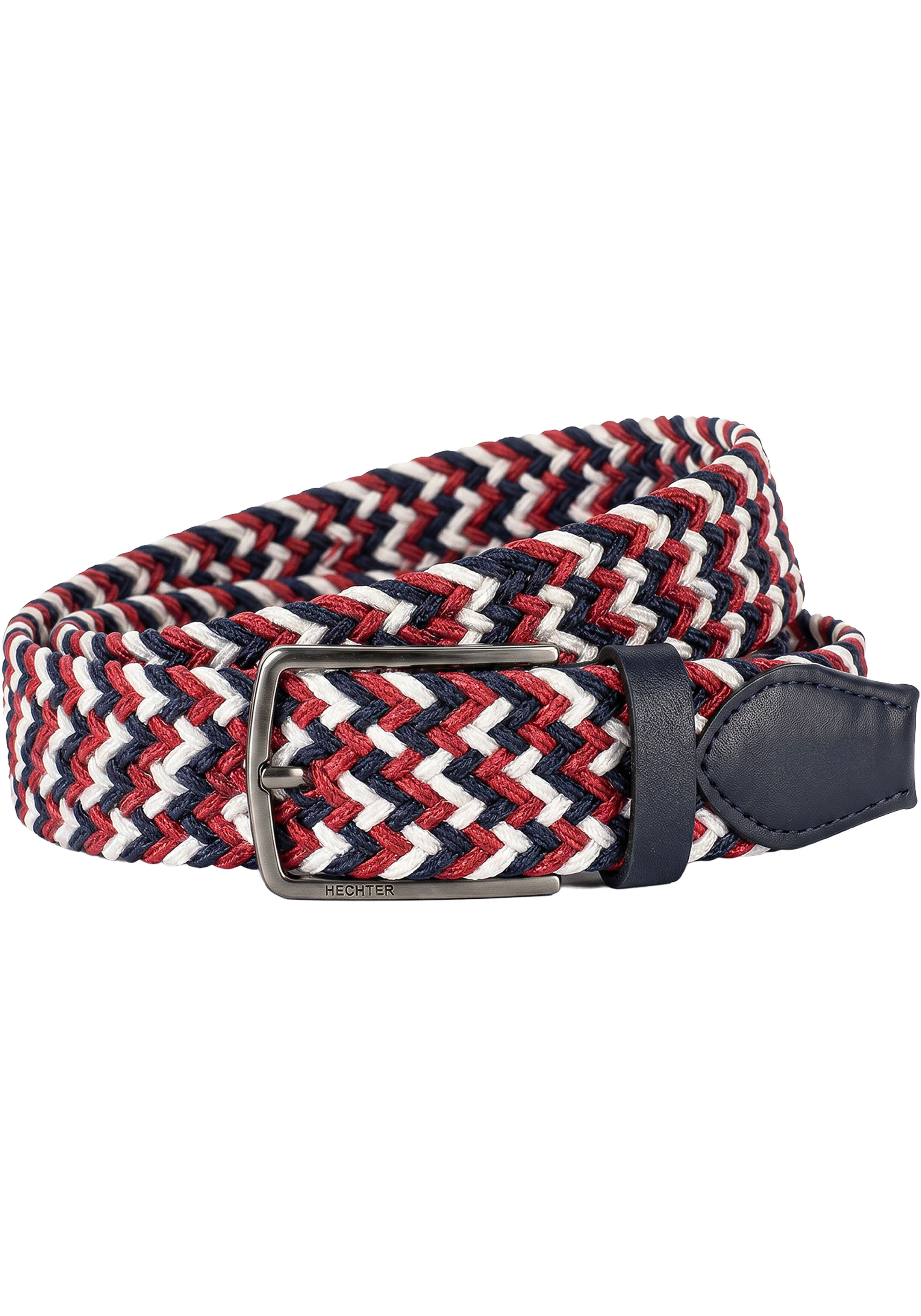 HECHTER elastische heren riem, marine-rood