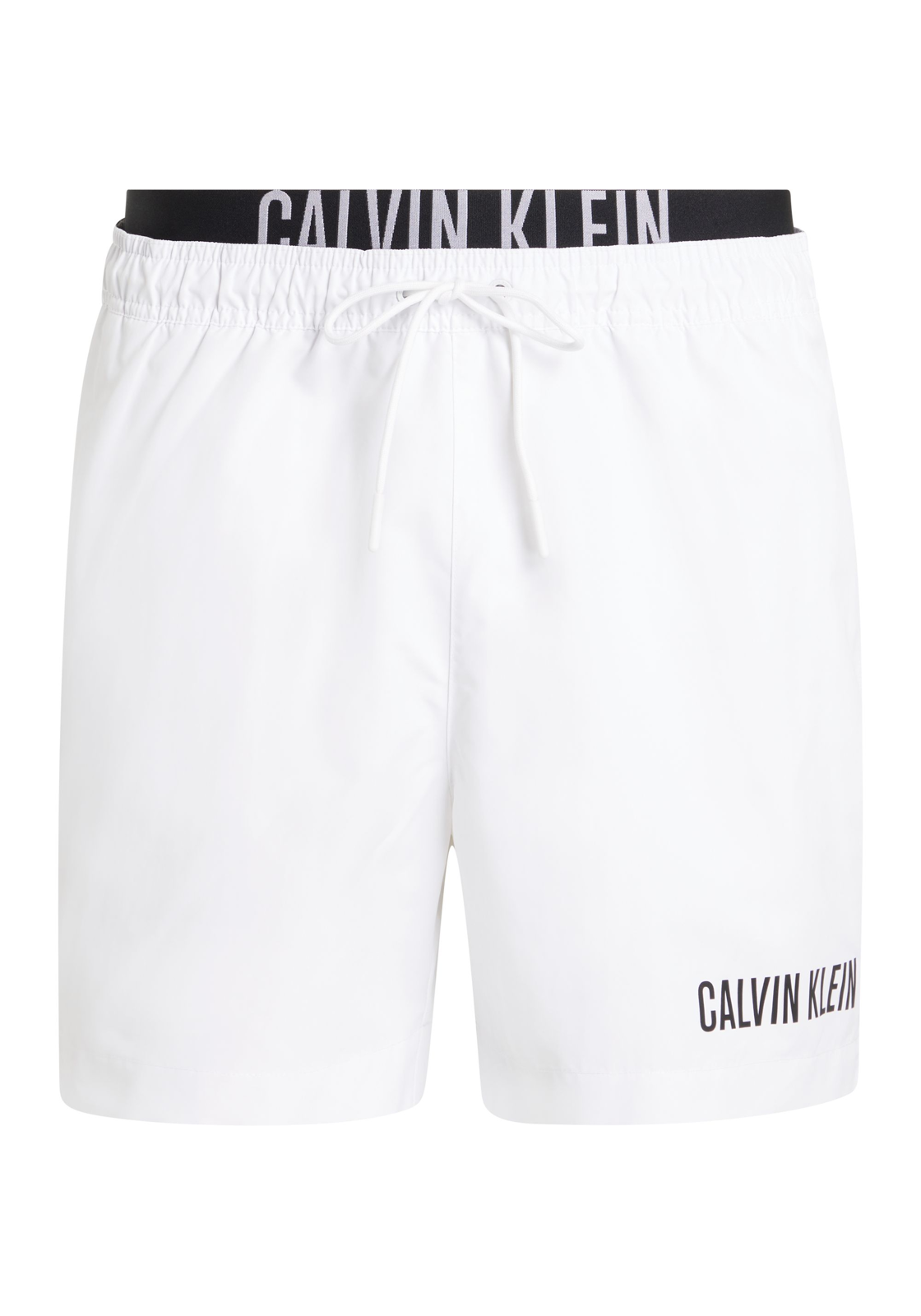 imagephp-02 Calvin Klein Medium Drawstring double waistband swimshort, heren zwembroek, wit