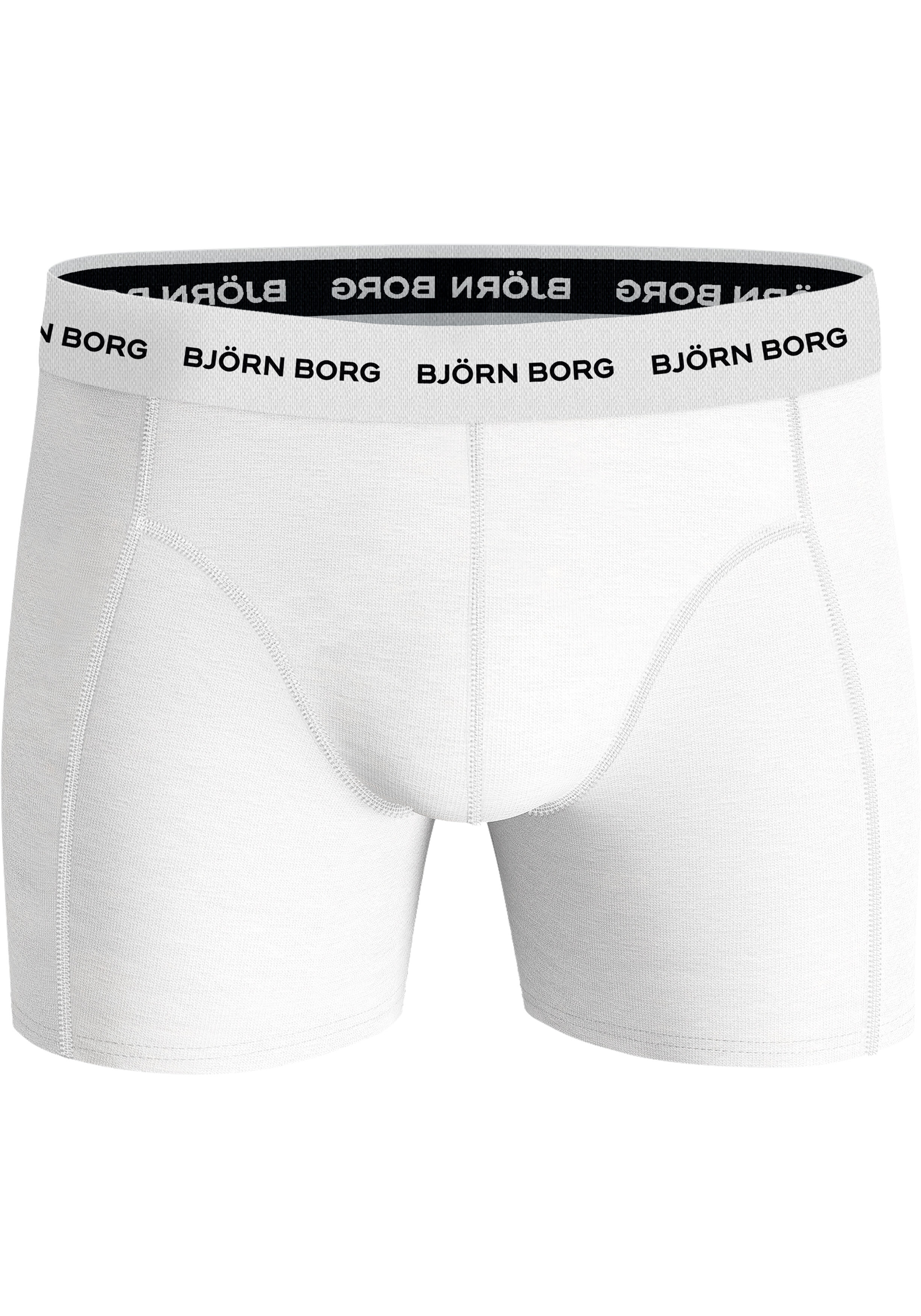 Bjorn Borg Cotton Stretch boxers, heren boxers normale lengte (3-pack), grijs, zwart, wit