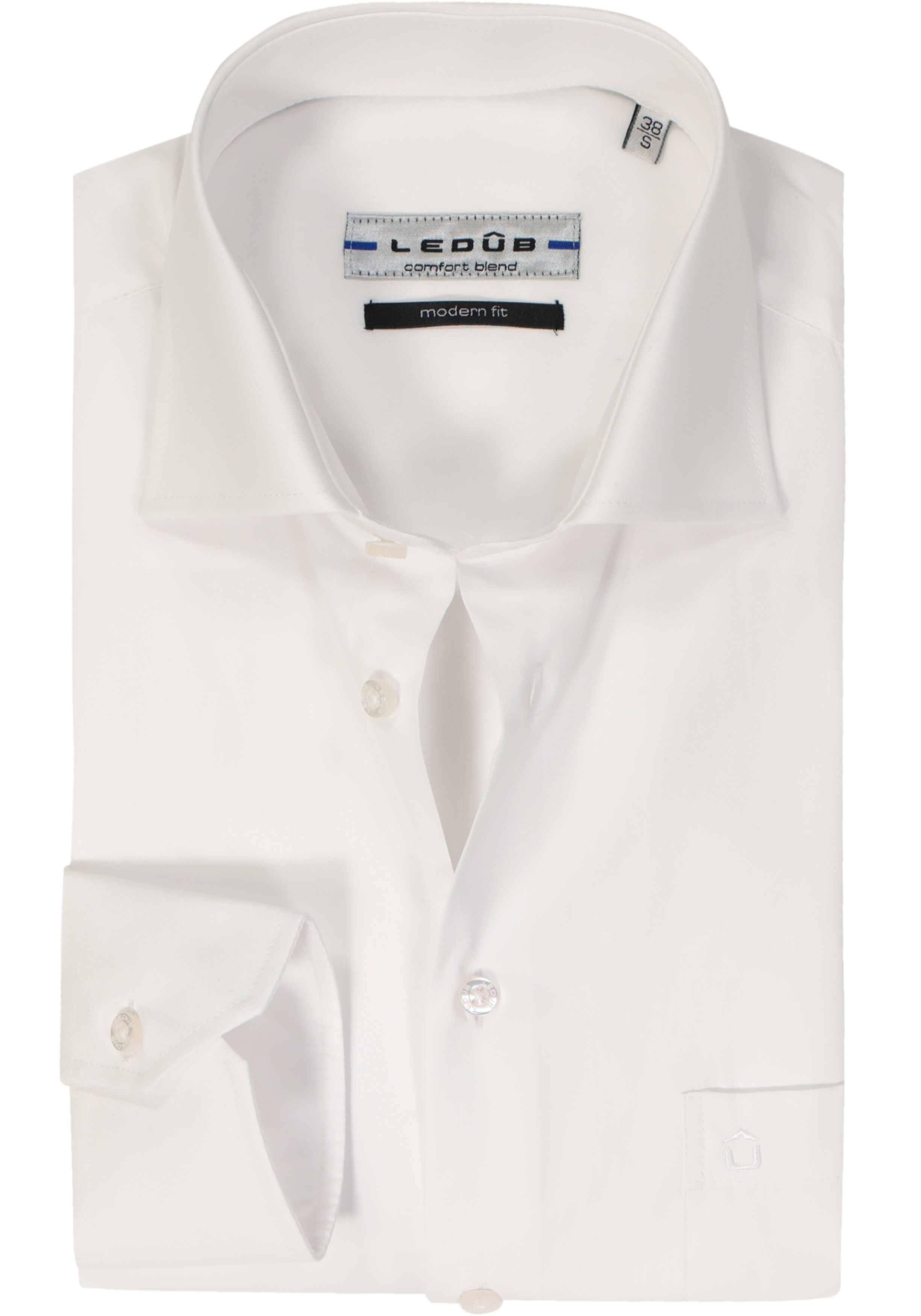 Ledub modern fit overhemd, wit