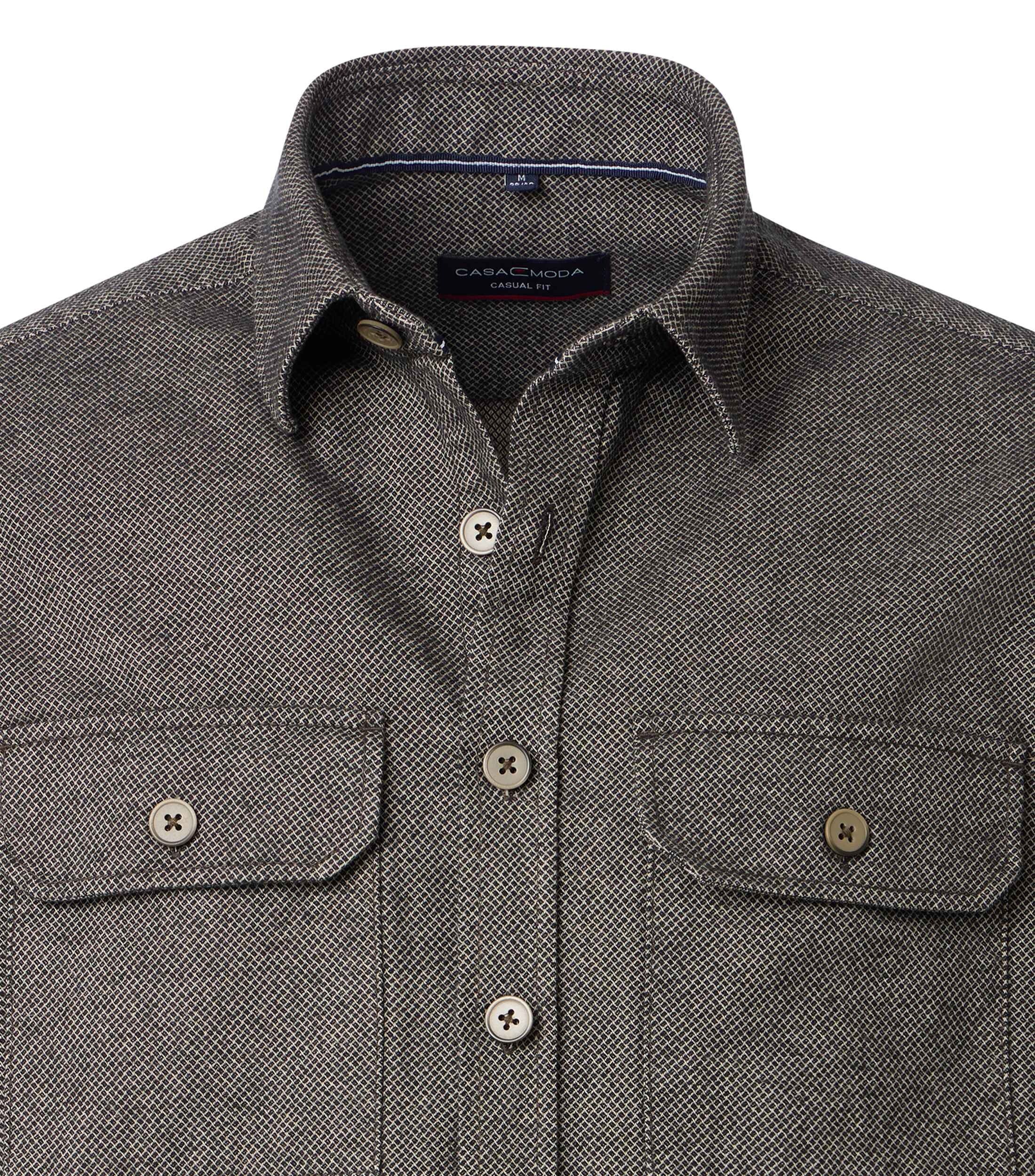 CASA MODA comfort fit overshirt, bruin, beige, blauw