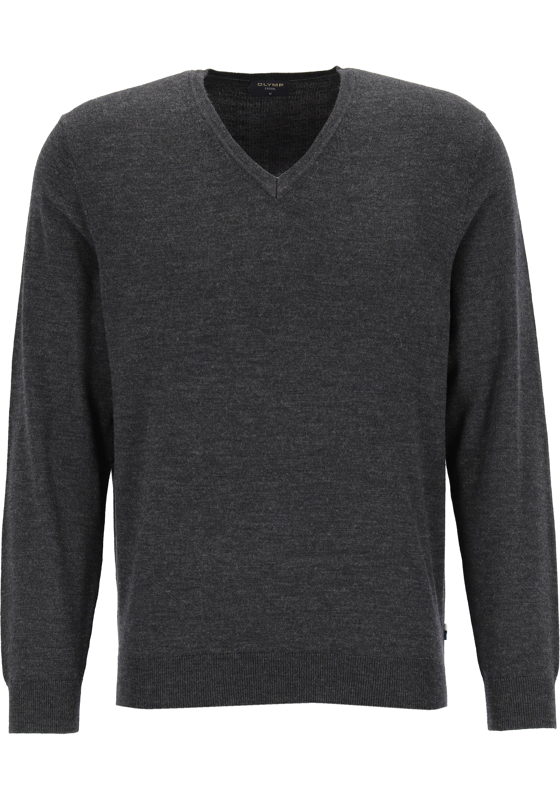 OLYMP modern fit trui wol, V-hals, antraciet grijs OLYMP modern fit trui wol, V-hals, antraciet grijs