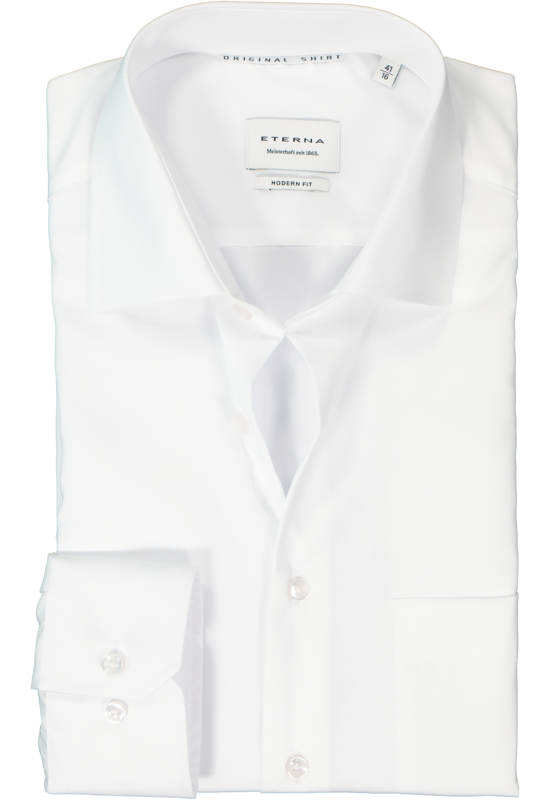 ETERNA modern fit overhemd, popeline, wit ETERNA modern fit overhemd, popeline, wit