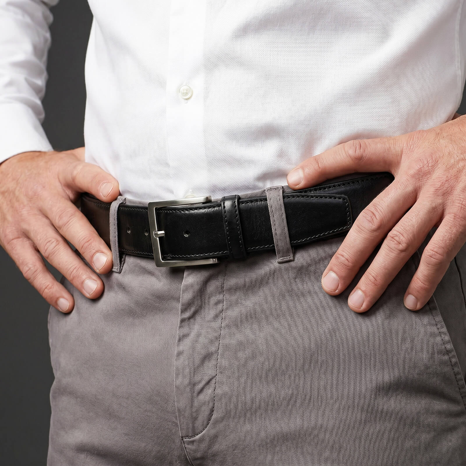 LINDENMANN leren heren riem, zwart