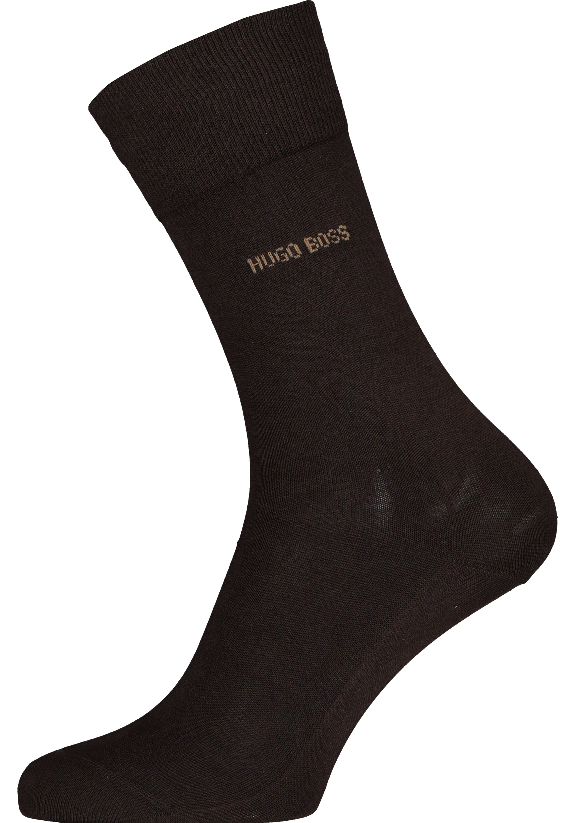 HUGO BOSS George uni (1-pack), herensokken katoen, donker bruin 