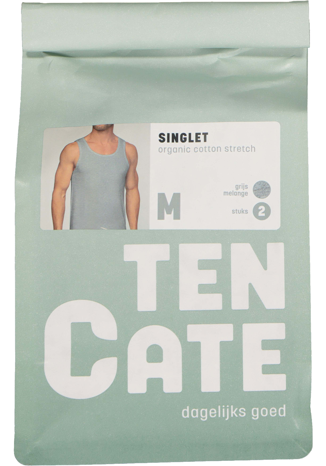 05-8711665827995_ten_cate_singlet_2p_HR TEN CATE Basics men singlet (2-pack), heren hemden O-hals, grijs melange