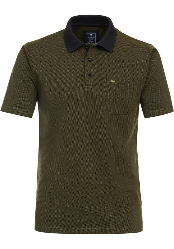 Redmond regular fit heren polo, structuur, groen Redmond regular fit heren polo, structuur, groen
